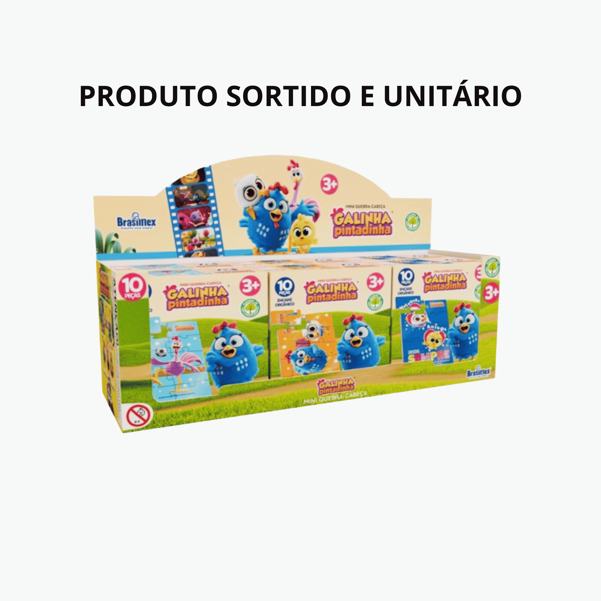 Mini Quebra-Cabeça Sortido e Unitário - Galinha Pintadinha Única Pais e Filhos - 813996-1
