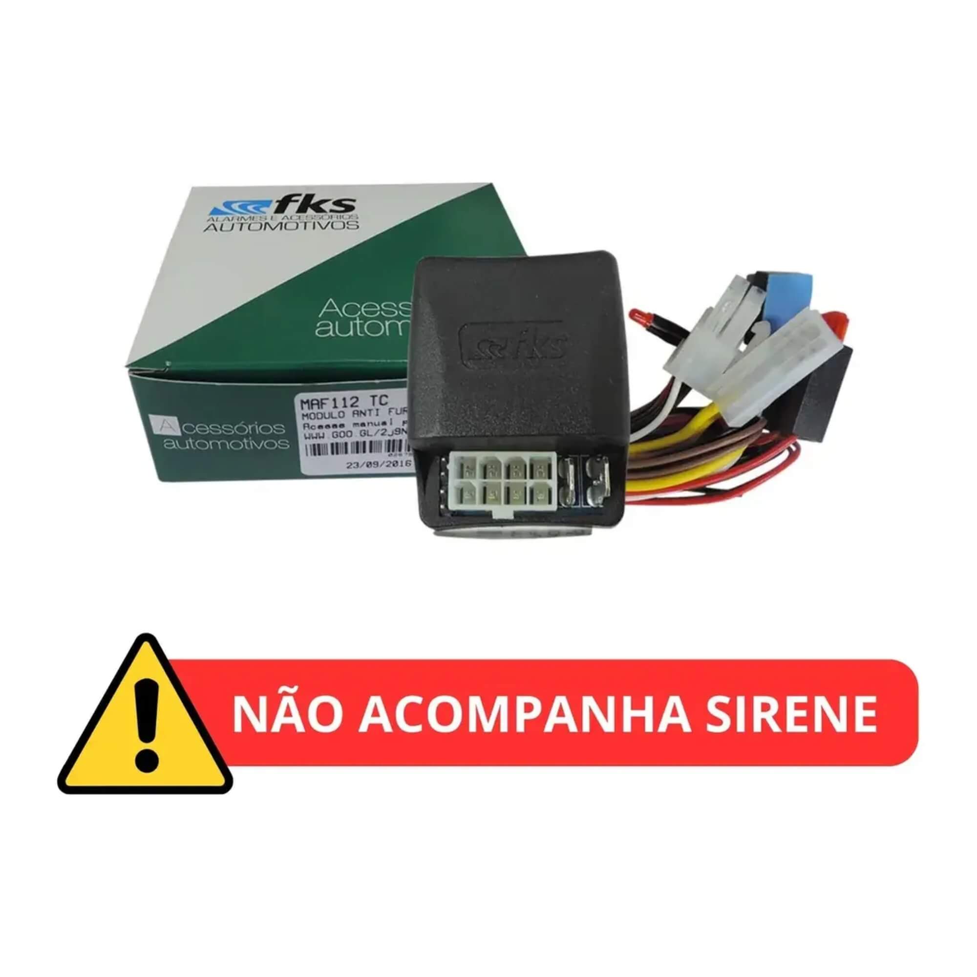 Bloqueador Veicular Antifurto Universal c/ com saída para Sirene FKS - MAF112 TC