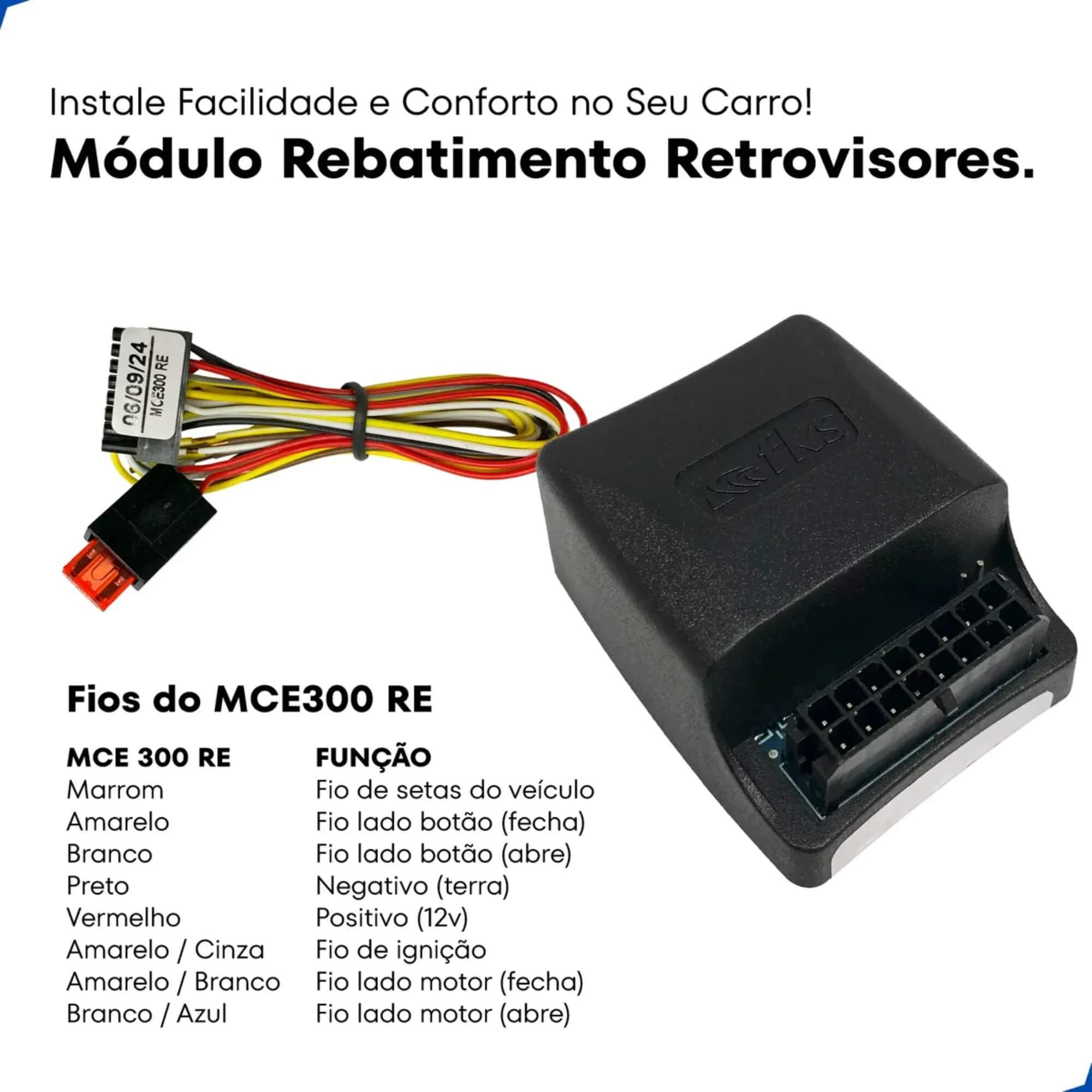 Módulo Universal para Rebatimento de Espelhos Retrovisores FKS - MCE300 RE