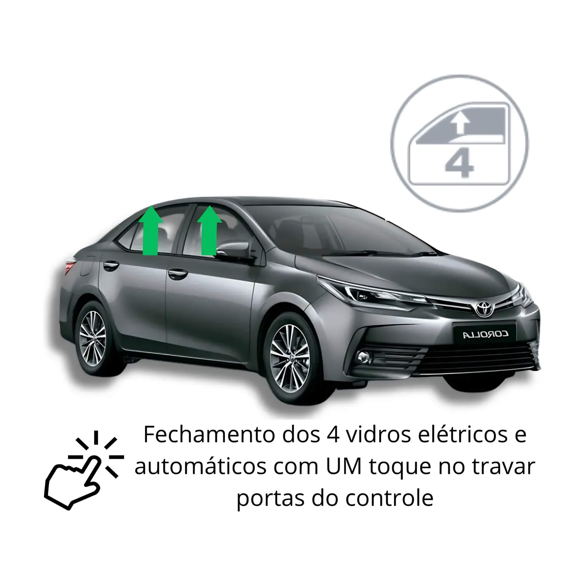 Módulo de Vidro Corolla XEI até 2019 c/ Rebatimento Retrovisor FKS - MLV45 TC19