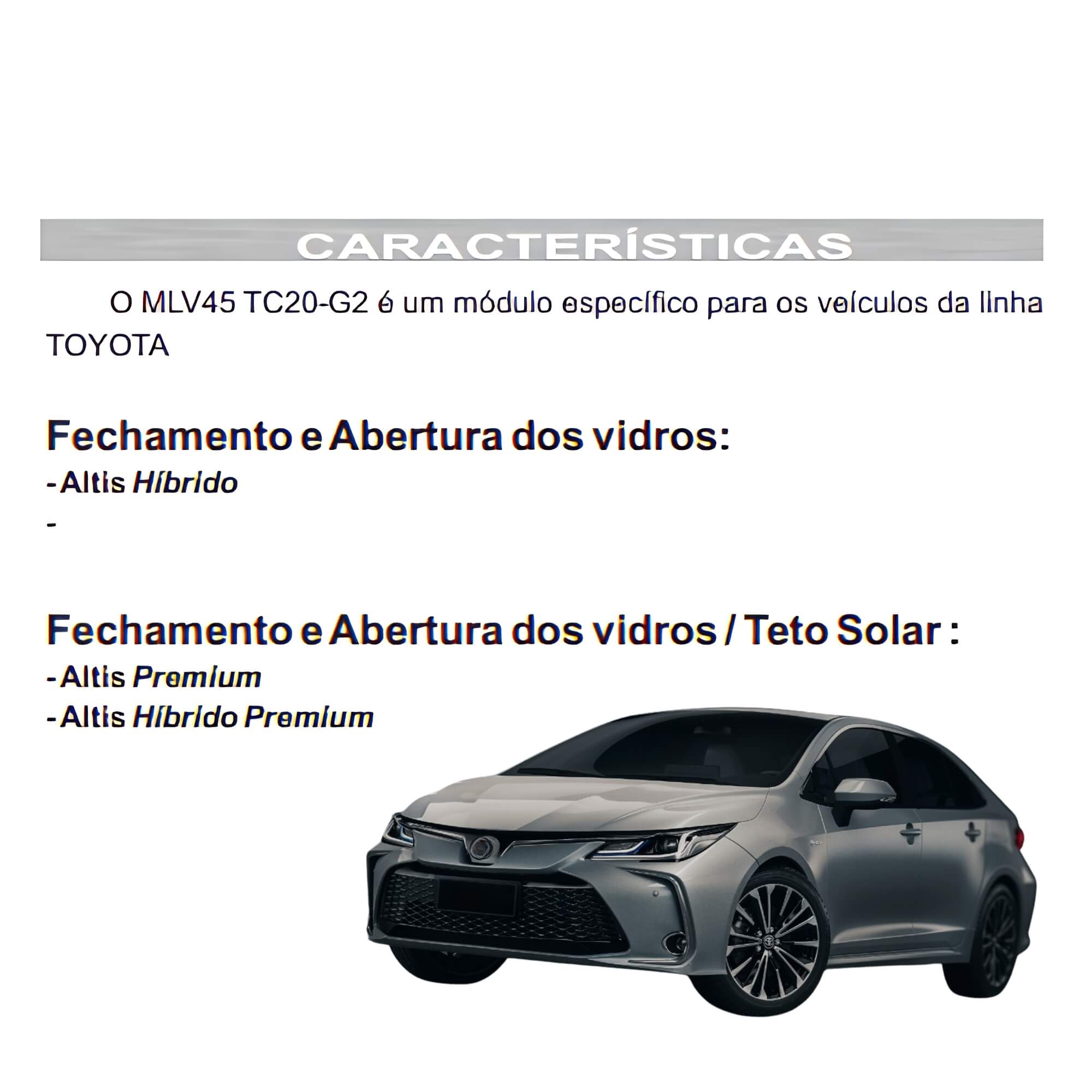 Módulo Fechamento e Abertura dos Vidros Altis Híbrido 20/25 e Cross 21/23 FKS - MLV45 TC20