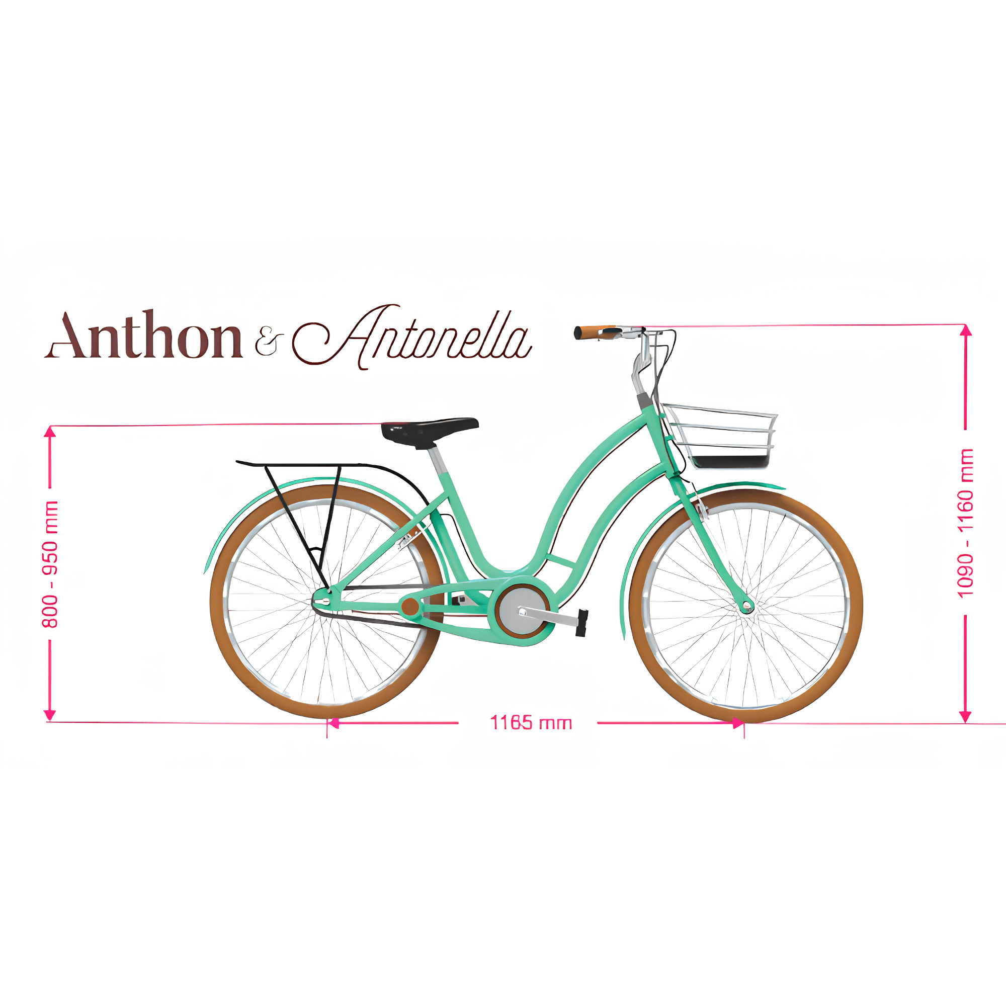 Bicicleta Aro 26 Antonella Rosa c/ Cestinha fixa em Alumínio Nathor - 100290160001