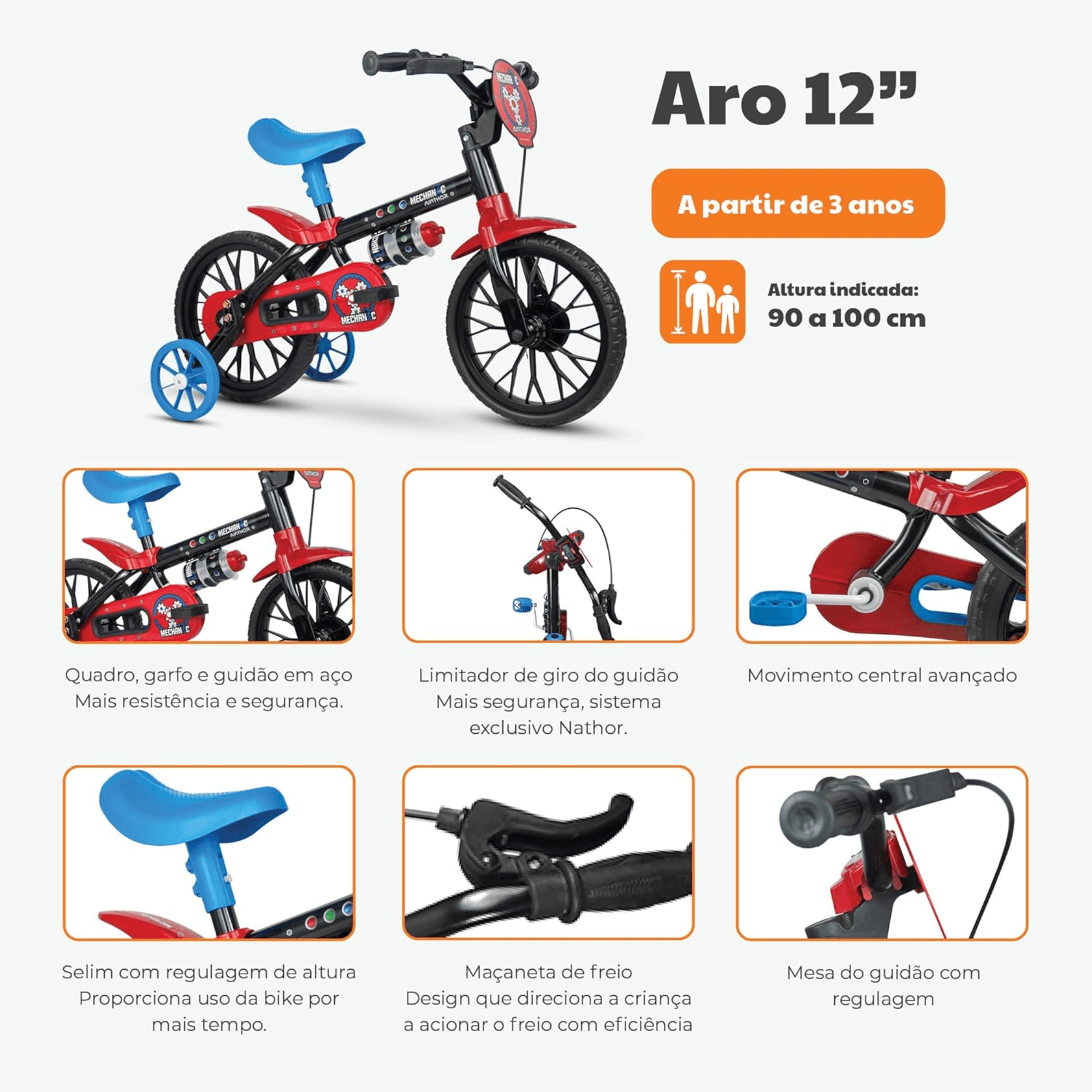 Bicicleta Infantil Aro 12 Spider Man Homem Aranha 2 Nathor - 108001050000