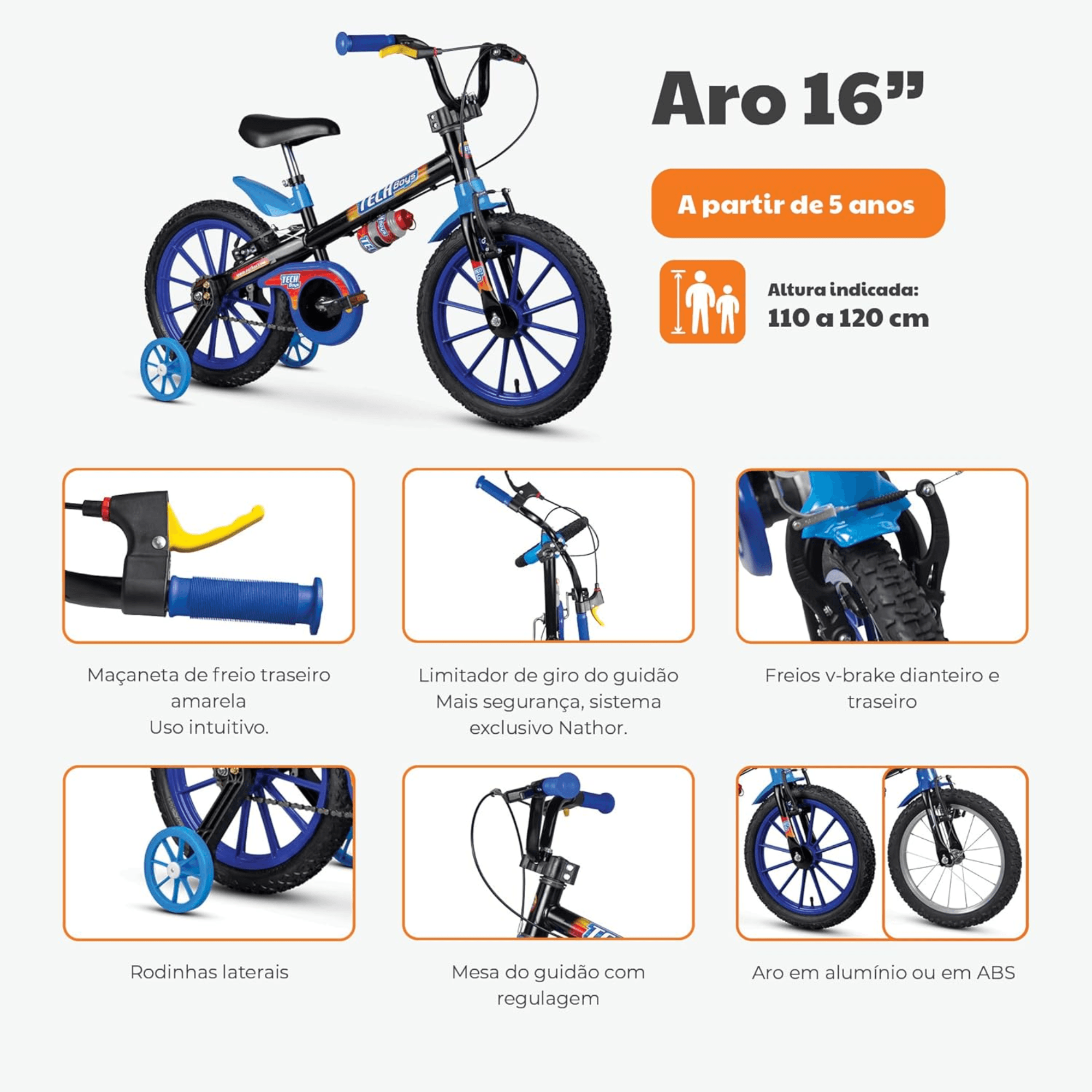 Bicicleta Infantil Aro 16 Hot Wheels 2 Nathor - 108021060000