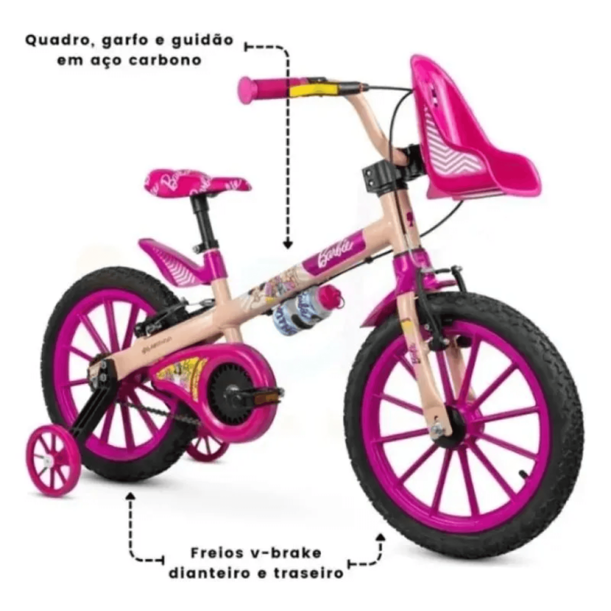 Bicicleta Infantil Aro 16 Barbie 2 Nathor - 108021060001