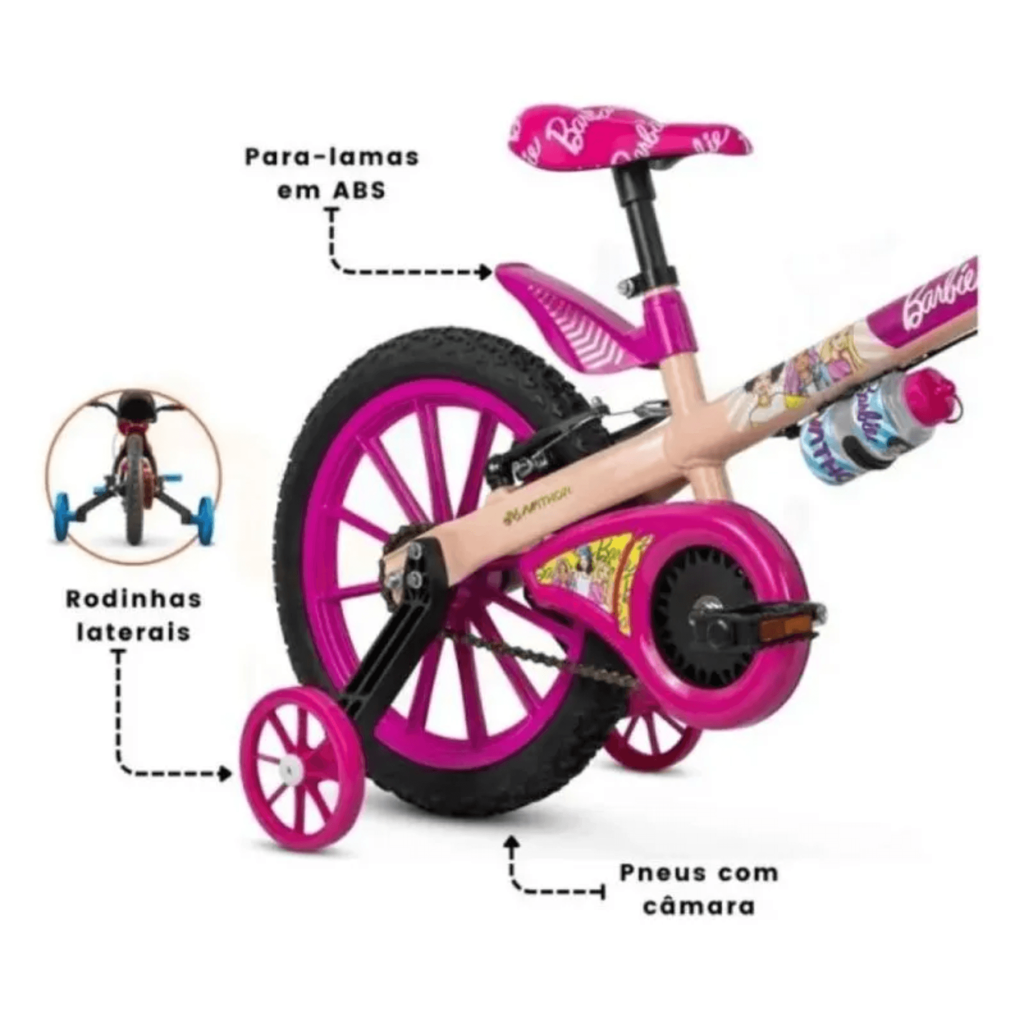 Bicicleta Infantil Aro 16 Barbie 2 Nathor - 108021060001