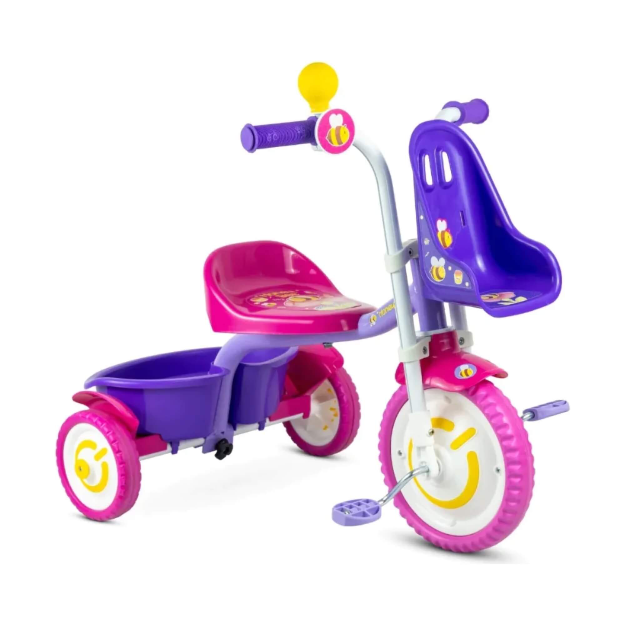 Triciclo Infantil Honey Bee Em Alumínio Com Cestinha - Nathor 108051000004