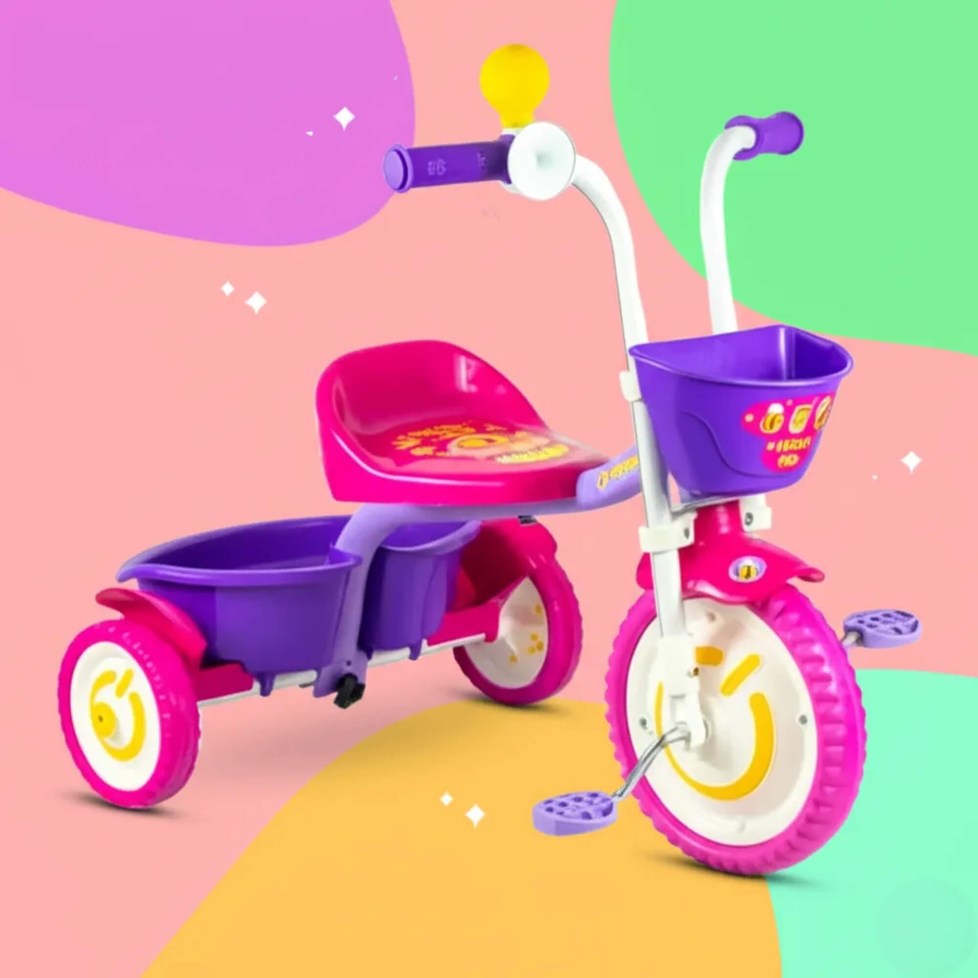 Triciclo Infantil Honey Bee Em Alumínio Com Cestinha - Nathor 108051000004