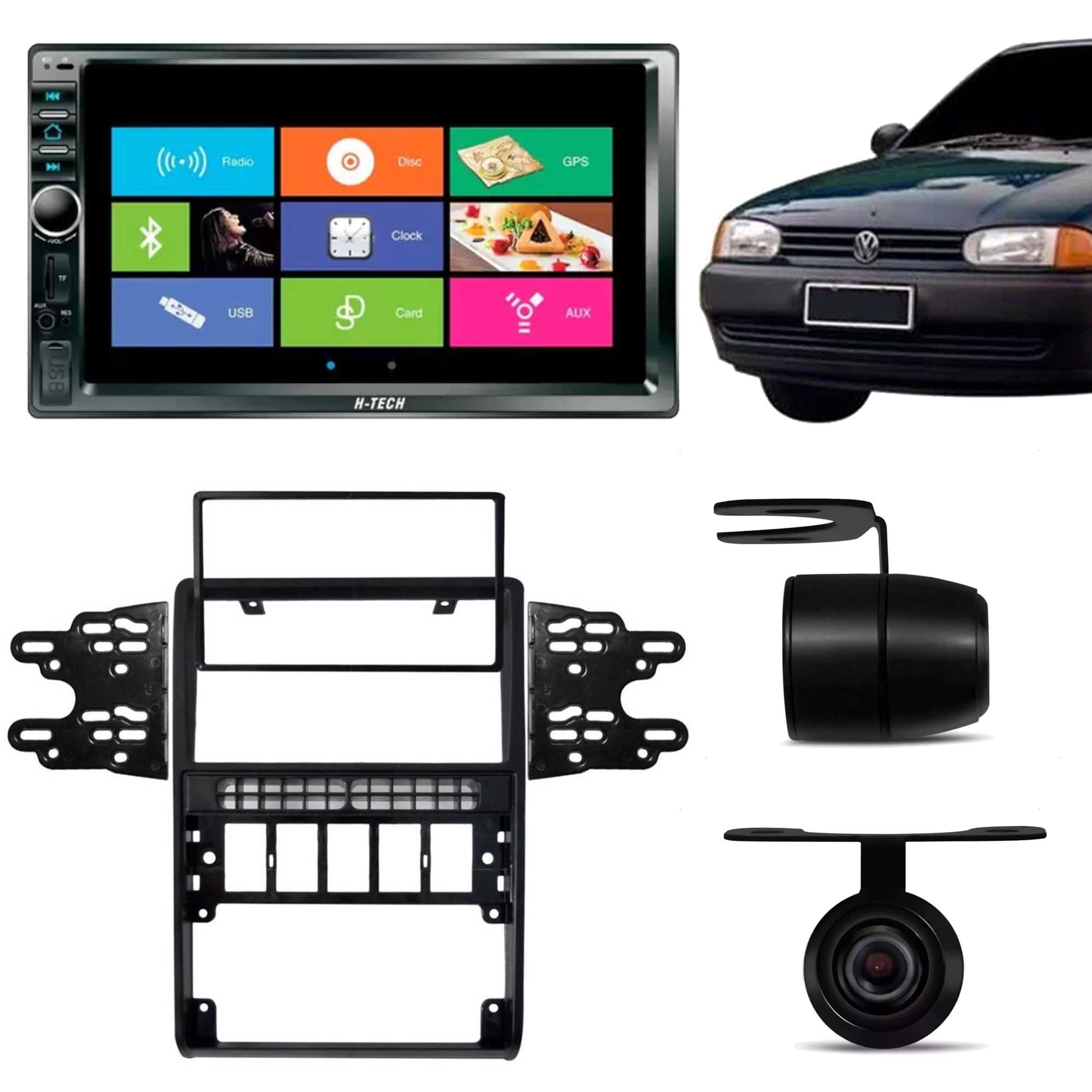 COMP Kit Multimídia MP5 7" Gol Parati Saveiro G2 Android/IOS Espelhamento + Câmera de ré