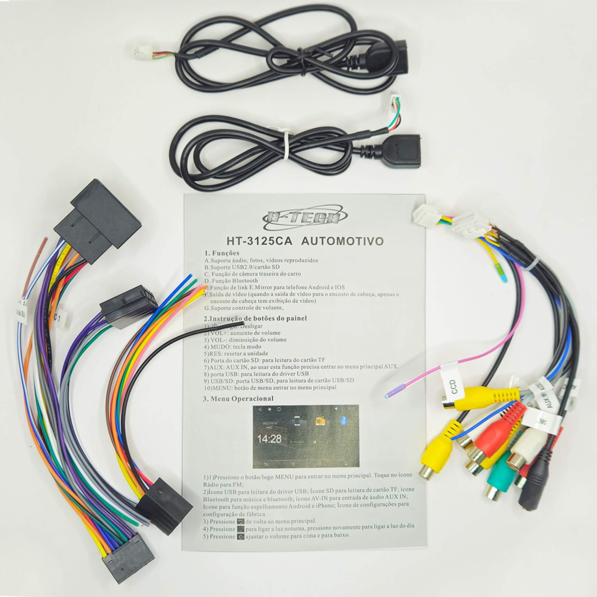 COMP Kit Multimídia MP5 7" Gol Parati Saveiro G2 Carplay Android Auto Sem fio + Câmera de ré