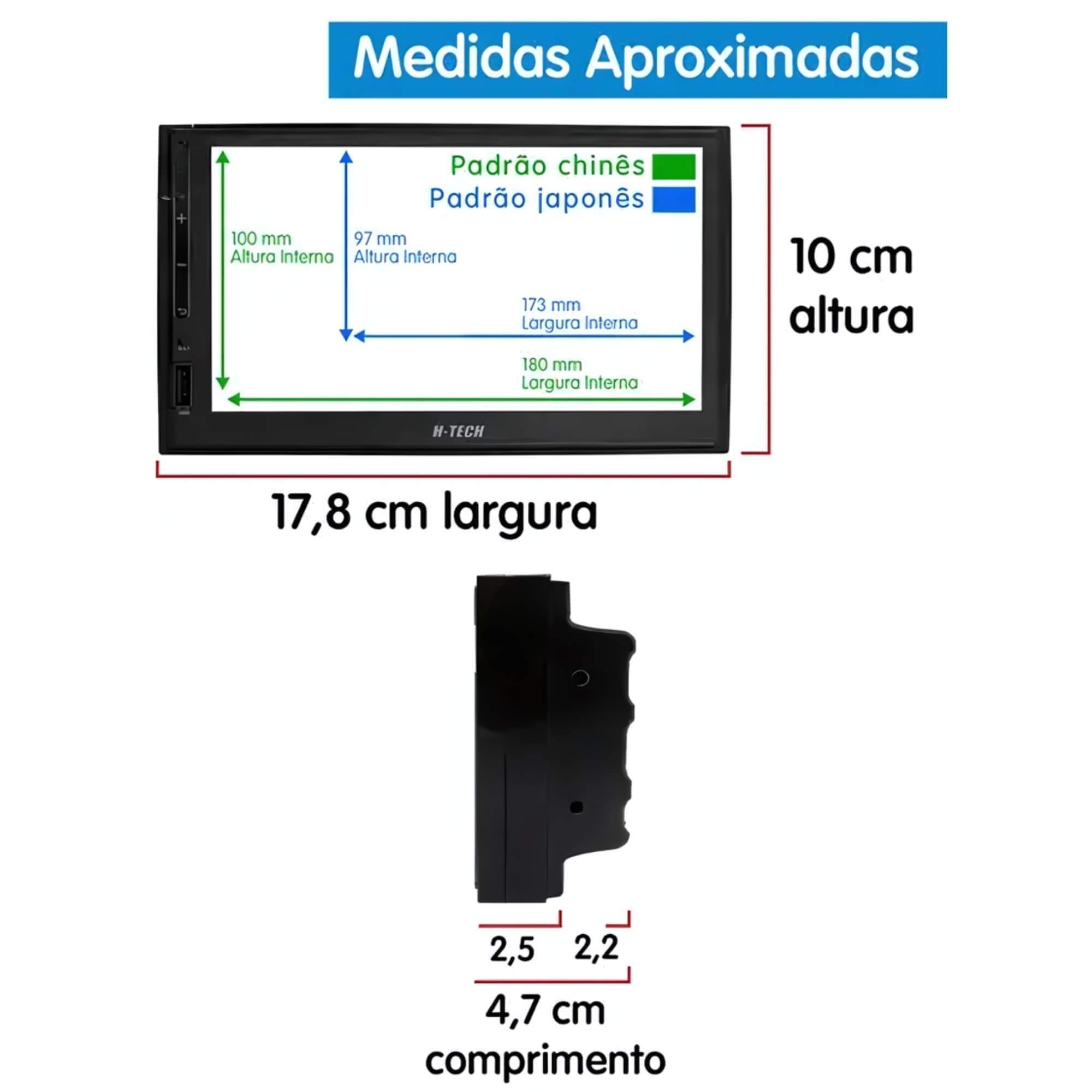COMP Kit Multimídia Android 7" 2+32GB Gol Parati Saveiro G2 Carplay Android Auto + Câmera de ré