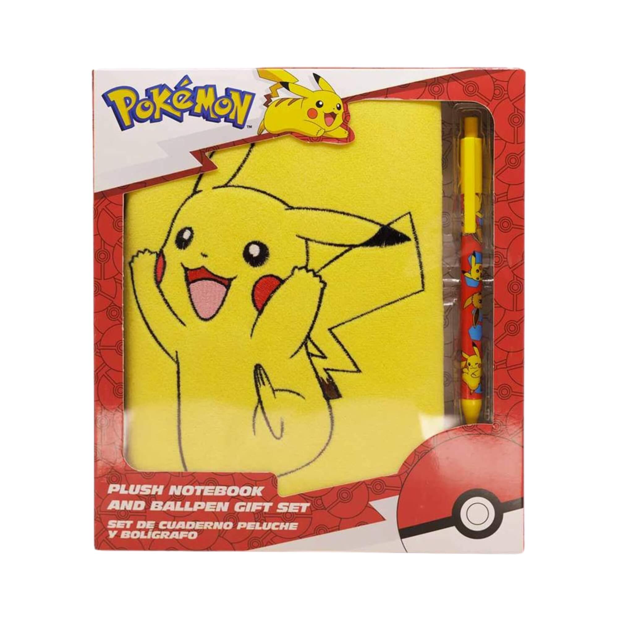 Caderno Capa Peluciada com Caneta Pokemon Estampa Pikachu Zona Criativa - 10073808