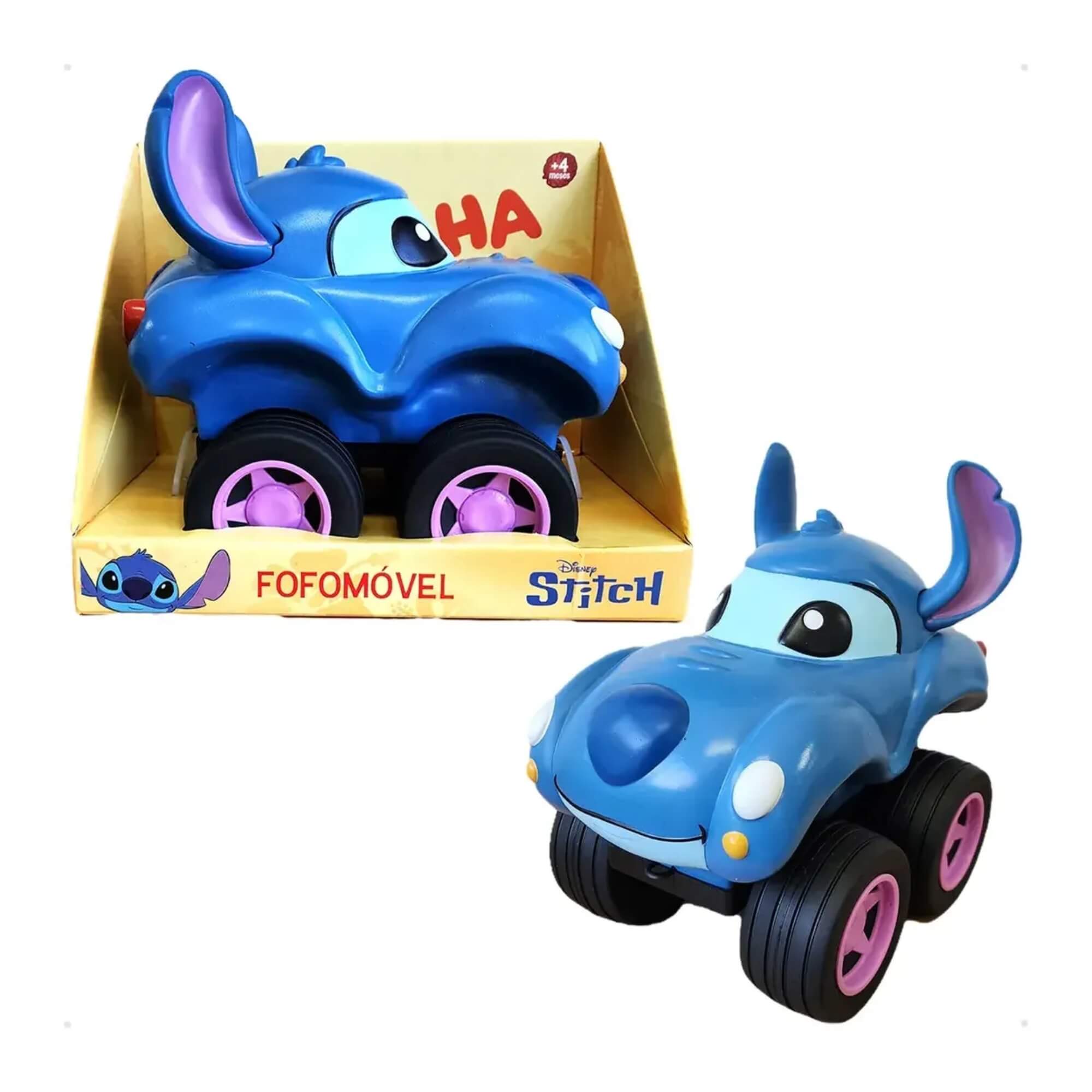 Carrinho Stitch Fofomóvel Grande Vinil Macio Infantil Líder - 3766