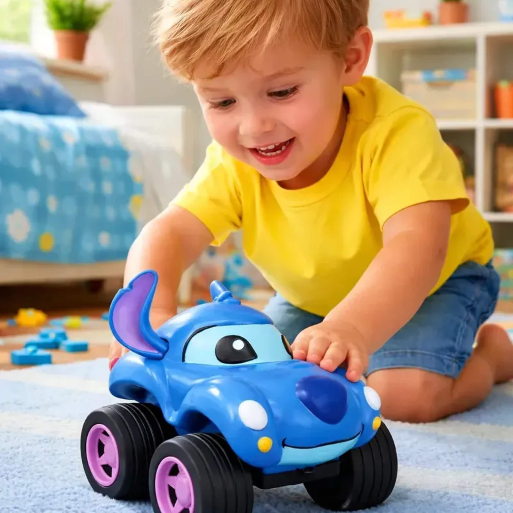 Carrinho Stitch Fofomóvel Grande Vinil Macio Infantil Líder - 3766