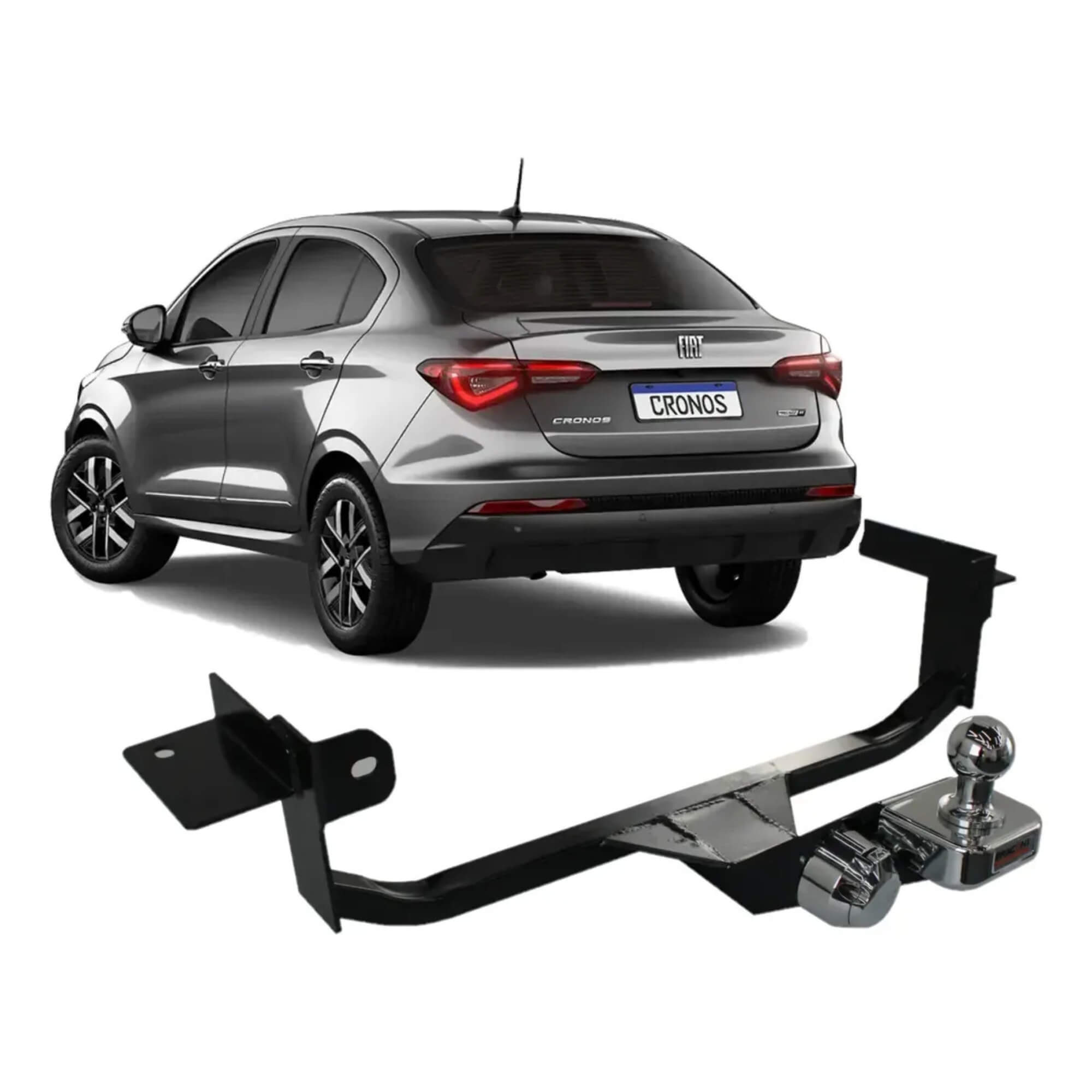 Engate Reboque Fixo Sem Furo Fiat Cronos 2025 2026 450kg Braconi - BRCFT62