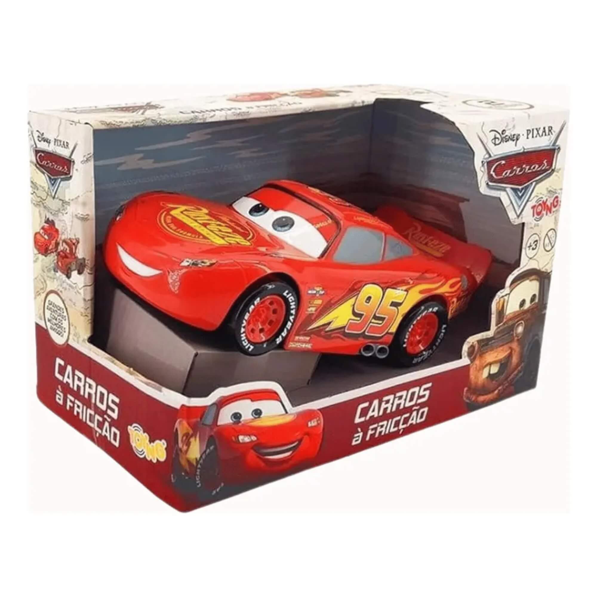 Veículo Fricção Relâmpago Mcqueen 22cm Carros Disney Toyng - 050973