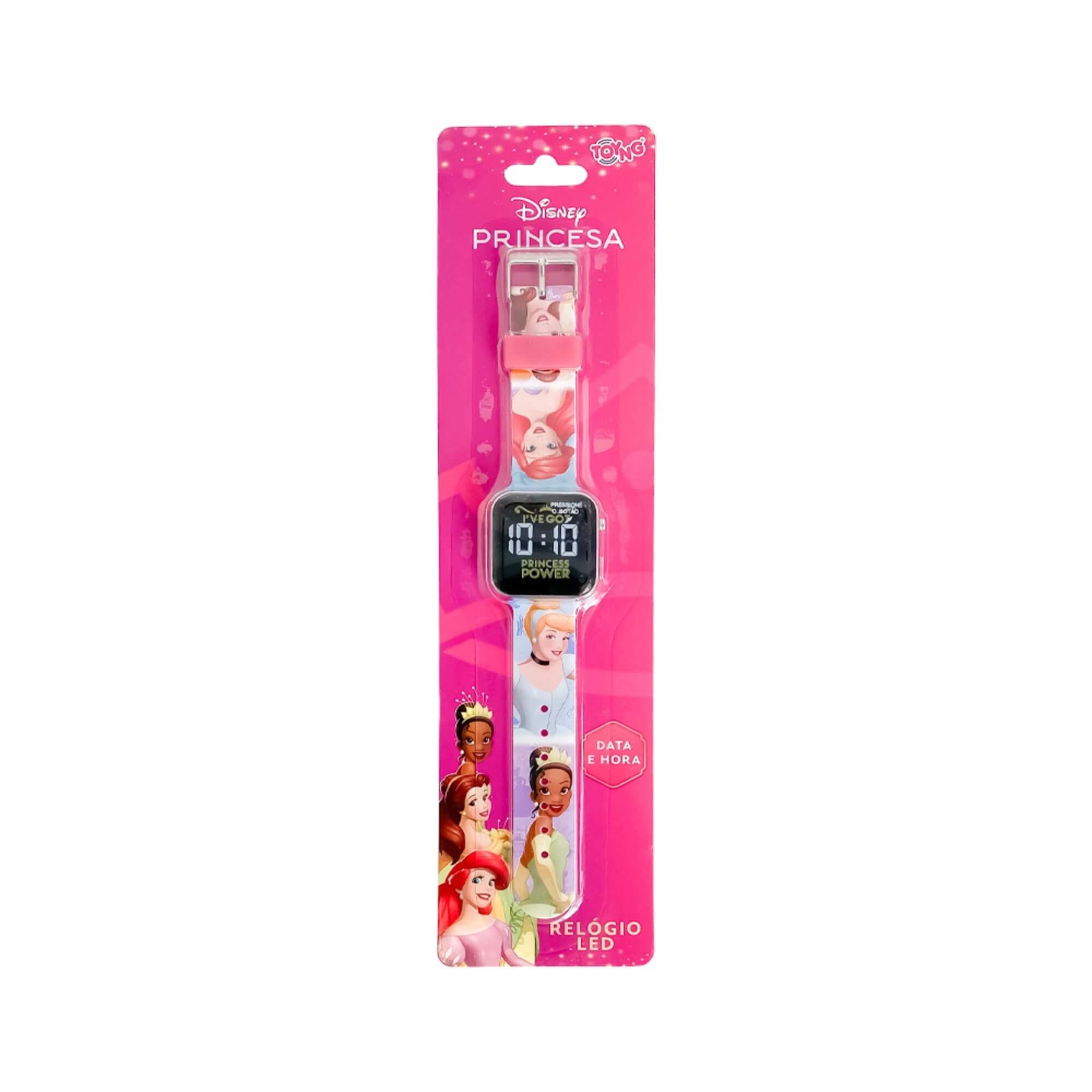 Relógio Infantil Digital Princesas Disney Com Pulseira Ajustável Toyng - 051204