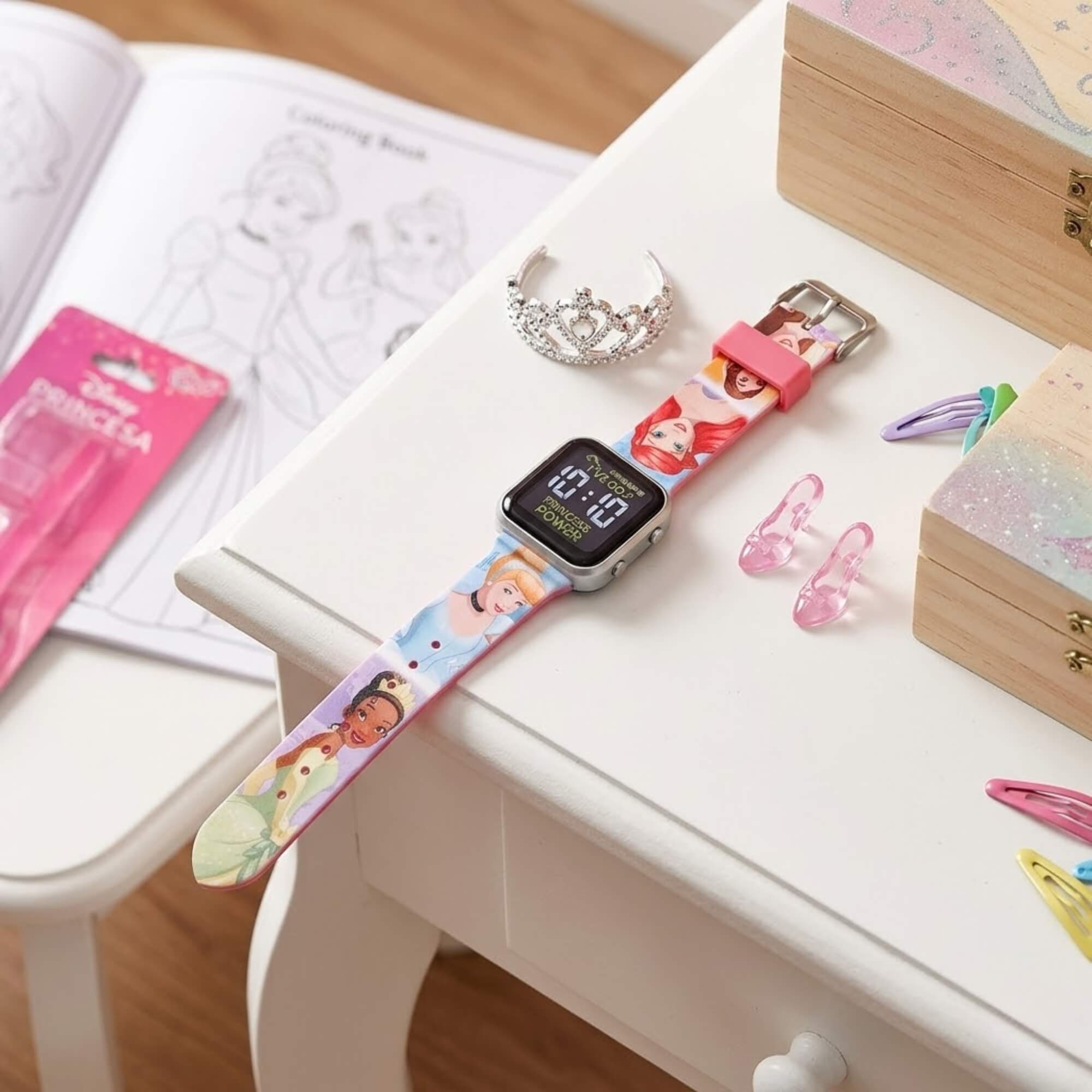 Relógio Infantil Digital Princesas Disney Com Pulseira Ajustável Toyng - 051204