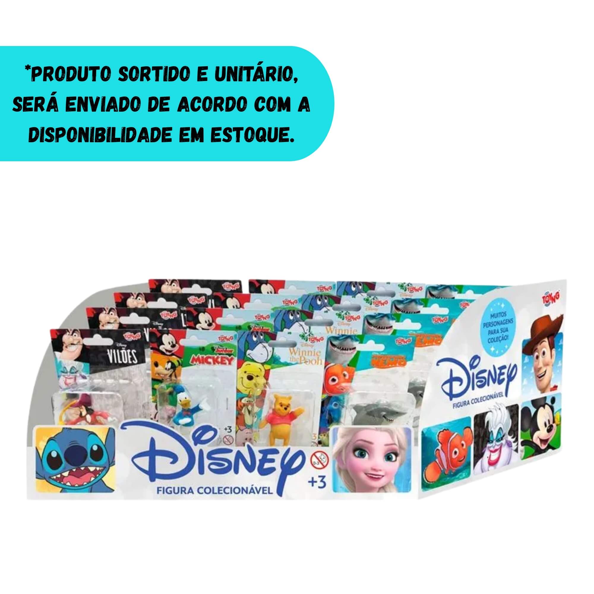 Boneco Mini Disney Colecionável Infantil Sortido e Unitário Toyng - 57265
