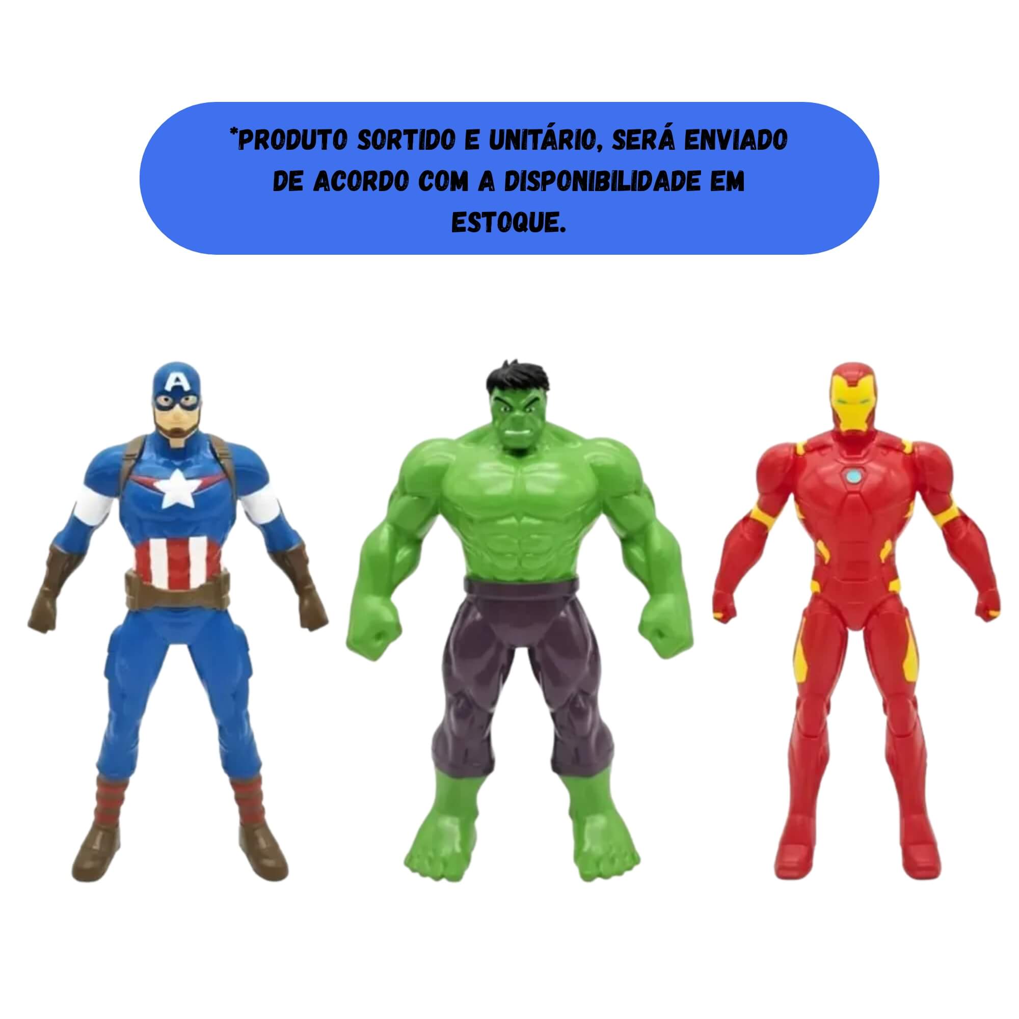 Boneco de Esticar Articulado Vingadores Marvel Sortido e Unitário Toyng - 059817