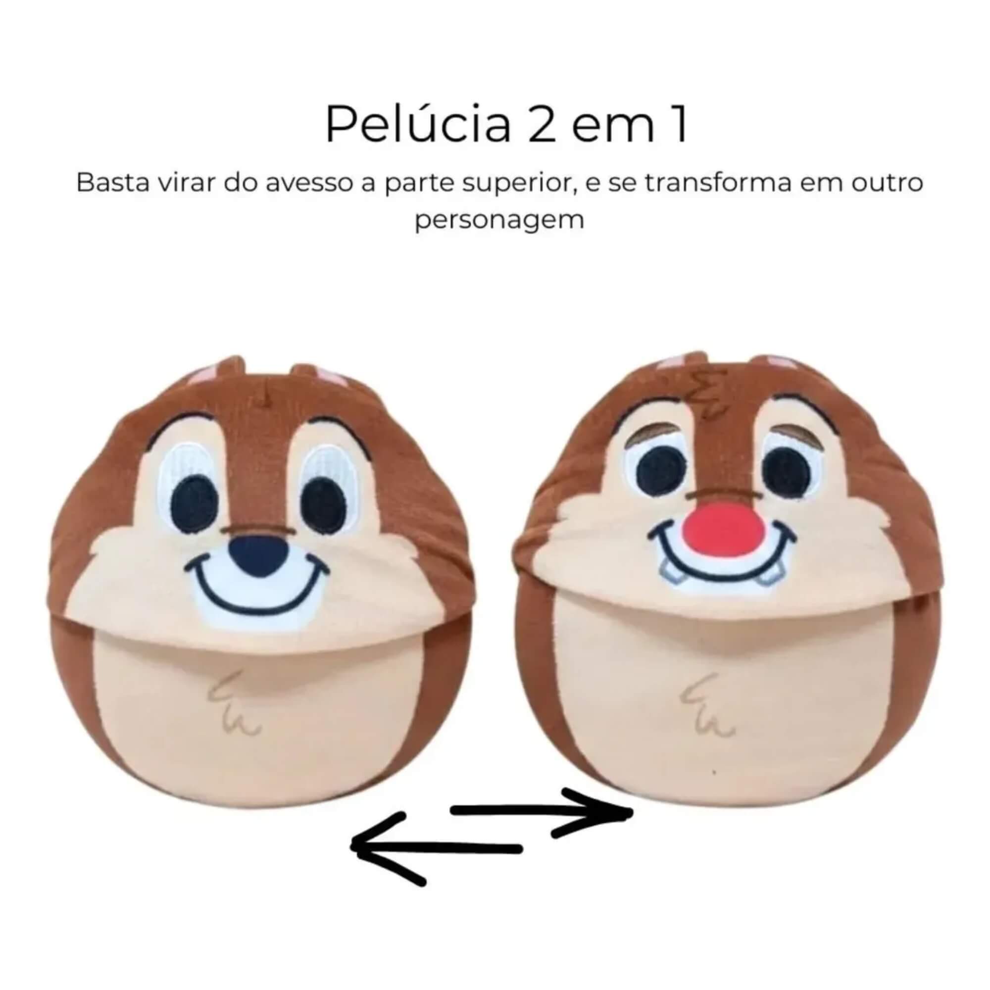 Pelúcia Dupla Face 2 Em 1 Disney Reversível Personagens Sortido e Uniário Toyng - 61335