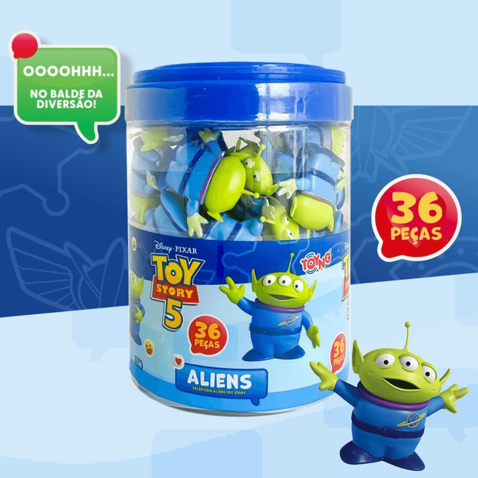 Brinquedo Balde Com 26 Aliens Disney Pixar Toy Story 5 Toyng - 061599