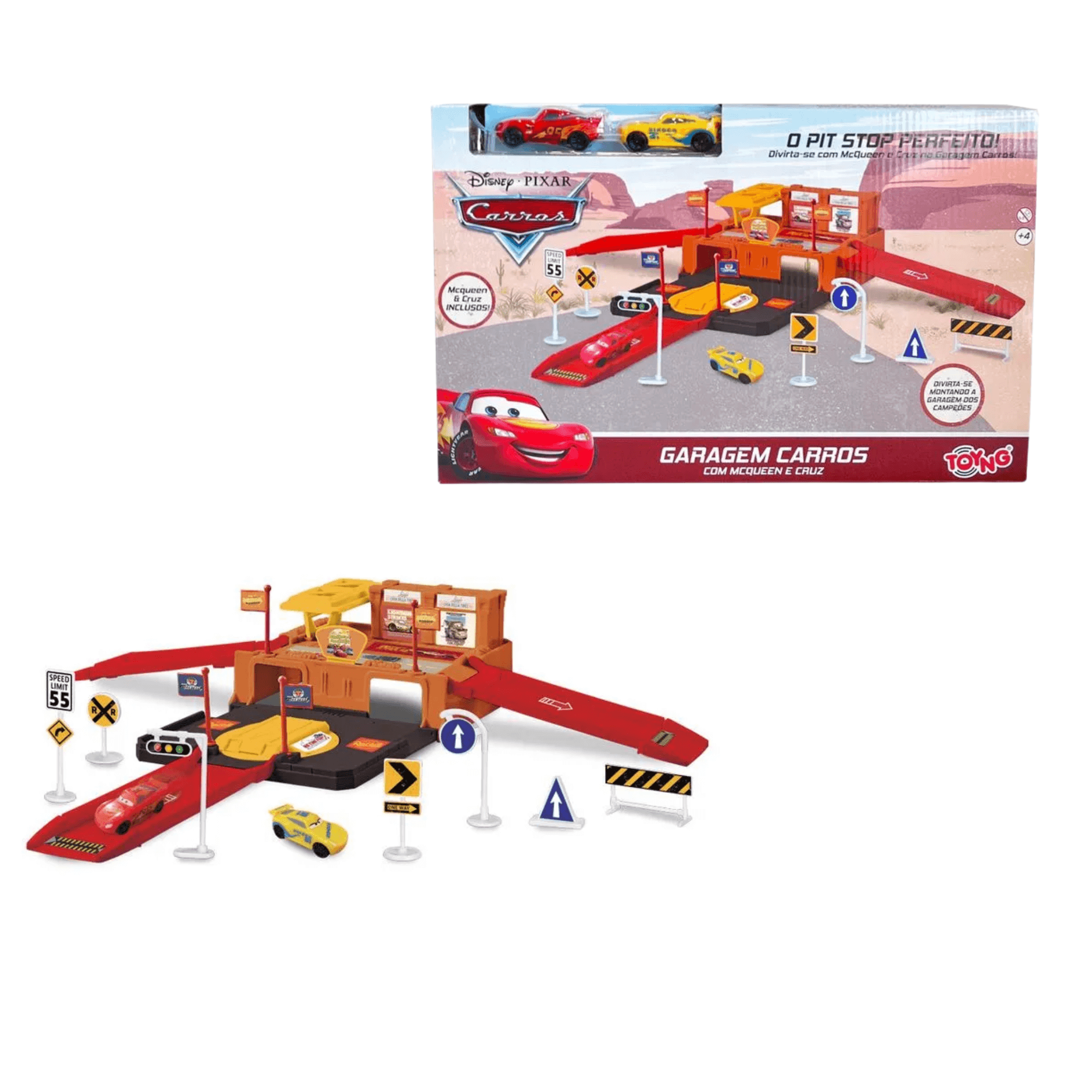 Garagem McQueen E Cruz Disney Carros 6 Peças Toyng - 061621