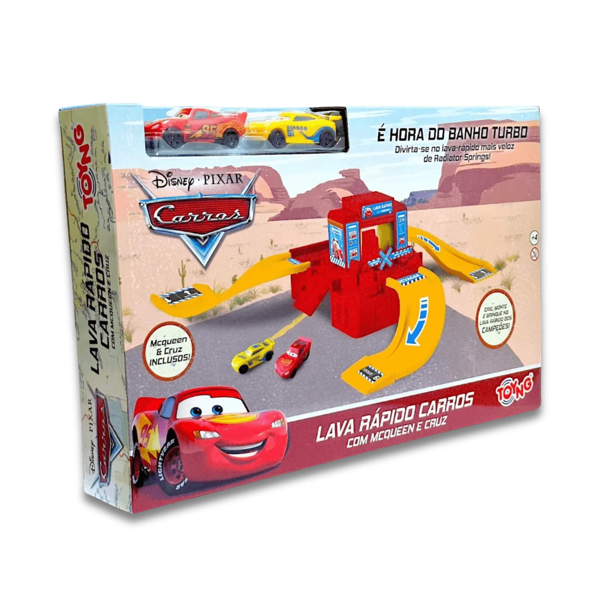 Lava Rápido McQueen E Cruz Disney Carros 6 Peças Toyng - 061632