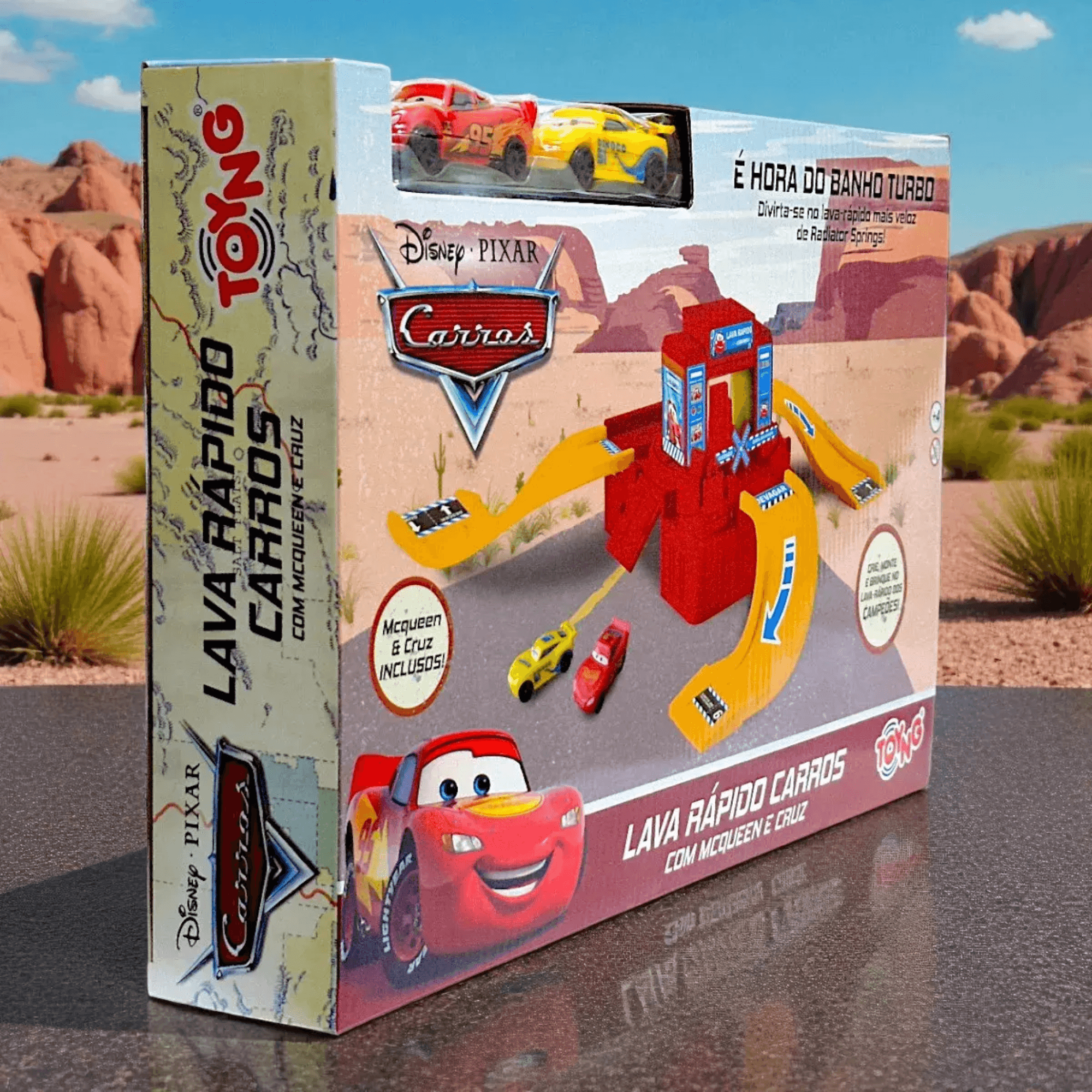 Lava Rápido McQueen E Cruz Disney Carros 6 Peças Toyng - 061632
