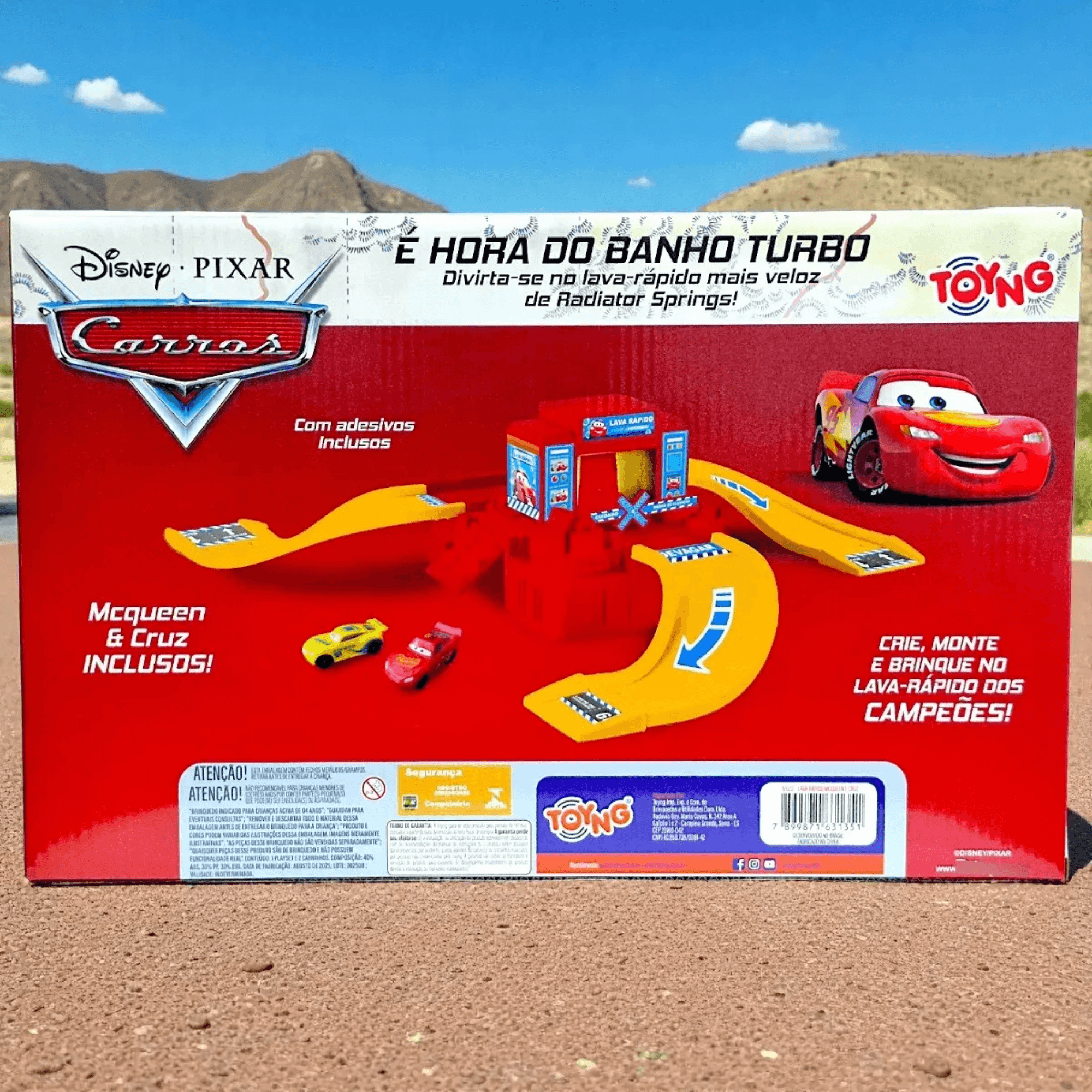 Lava Rápido McQueen E Cruz Disney Carros 6 Peças Toyng - 061632