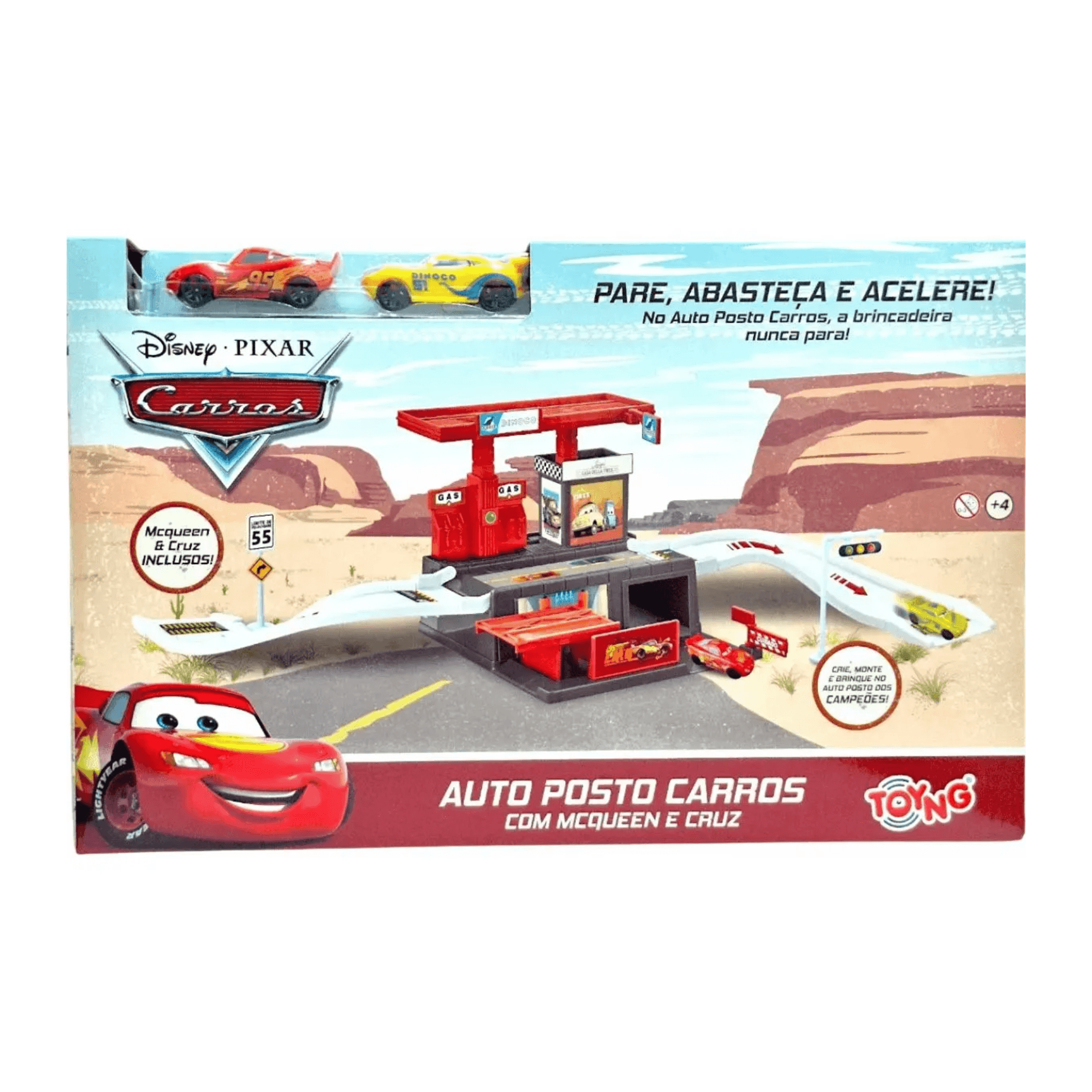 Posto De Gasolina McQueen E Cruz Disney Carros 6 Peças Toyng - 061753