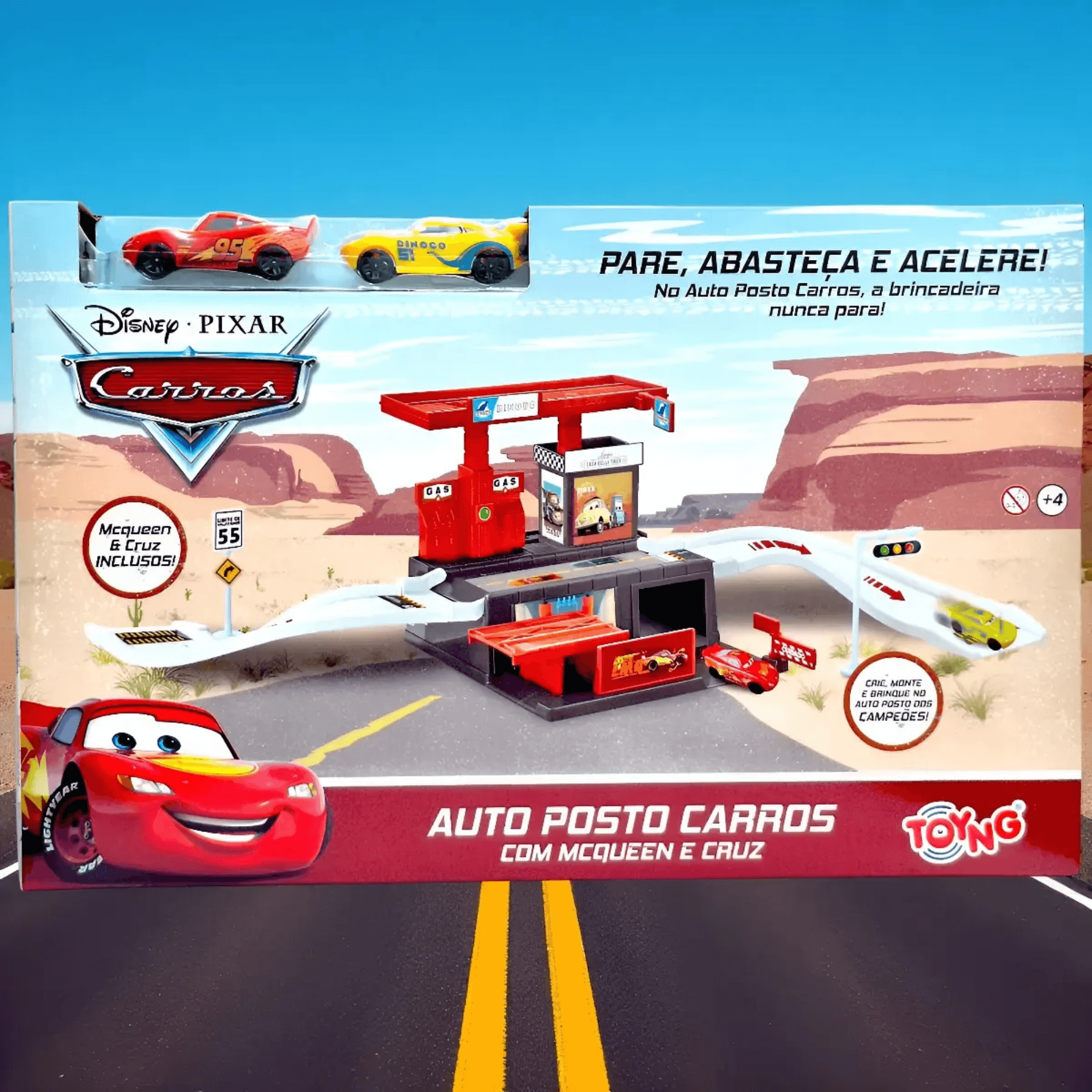 Posto De Gasolina McQueen E Cruz Disney Carros 6 Peças Toyng - 061753