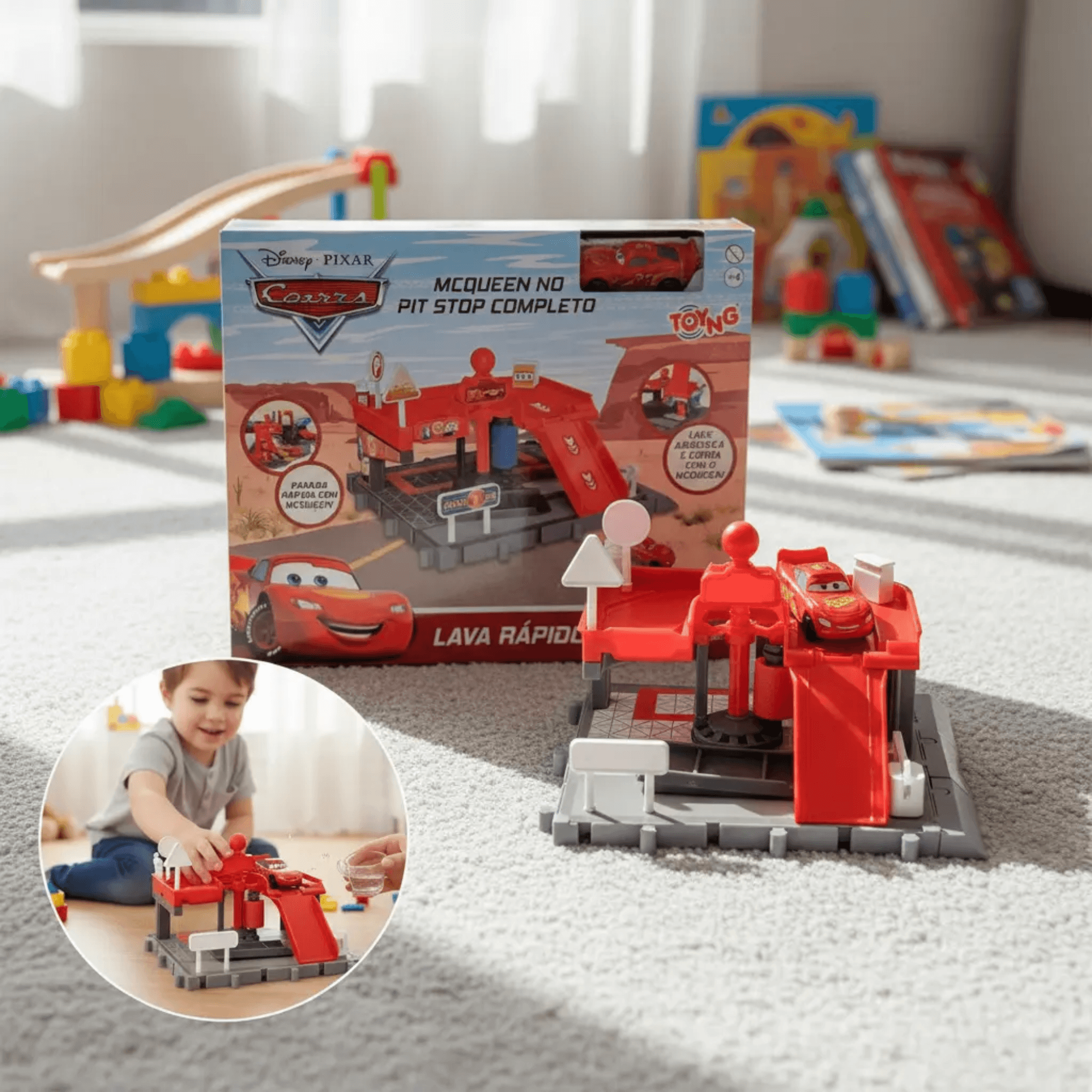 Lava Rápido McQueen Disney Carros 6PCS Toyng - 061775