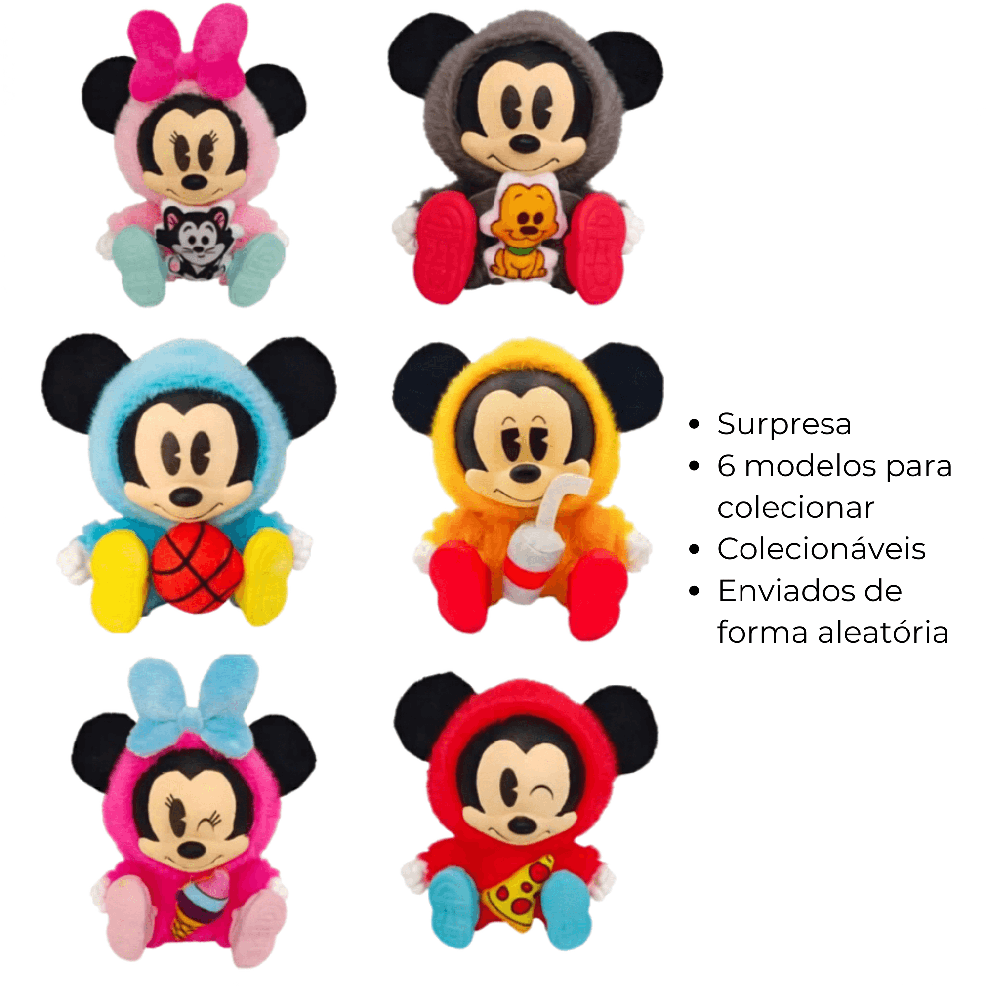 Boneco Surpresa Diboo Chaveiro Mickey & Minnie Disney Toyng - 064019