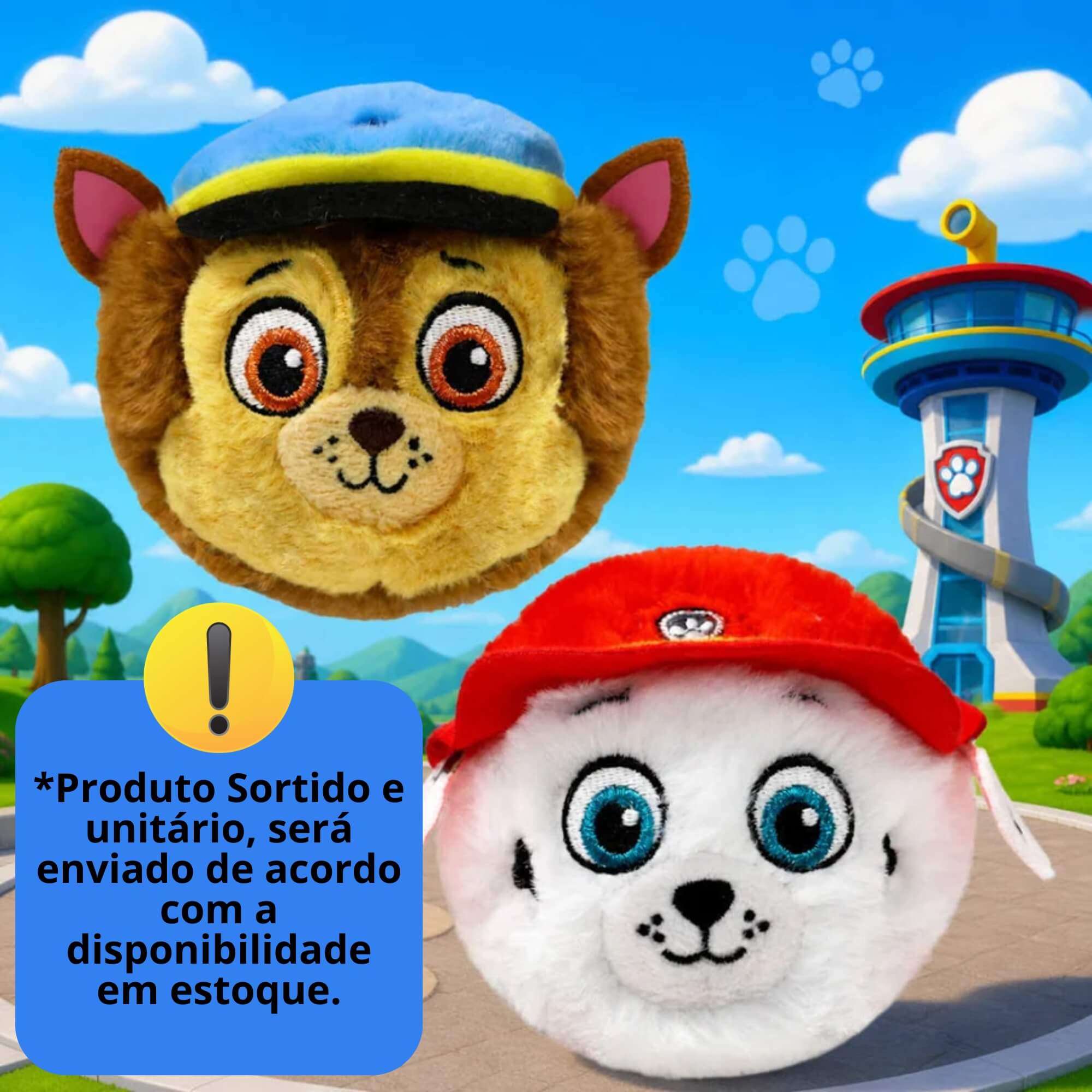 Pelúcia Patrulha Canina Paw Beanie Bouncers Bolinha Pula 10cm Sortida e Unitária Toyng - 065009
