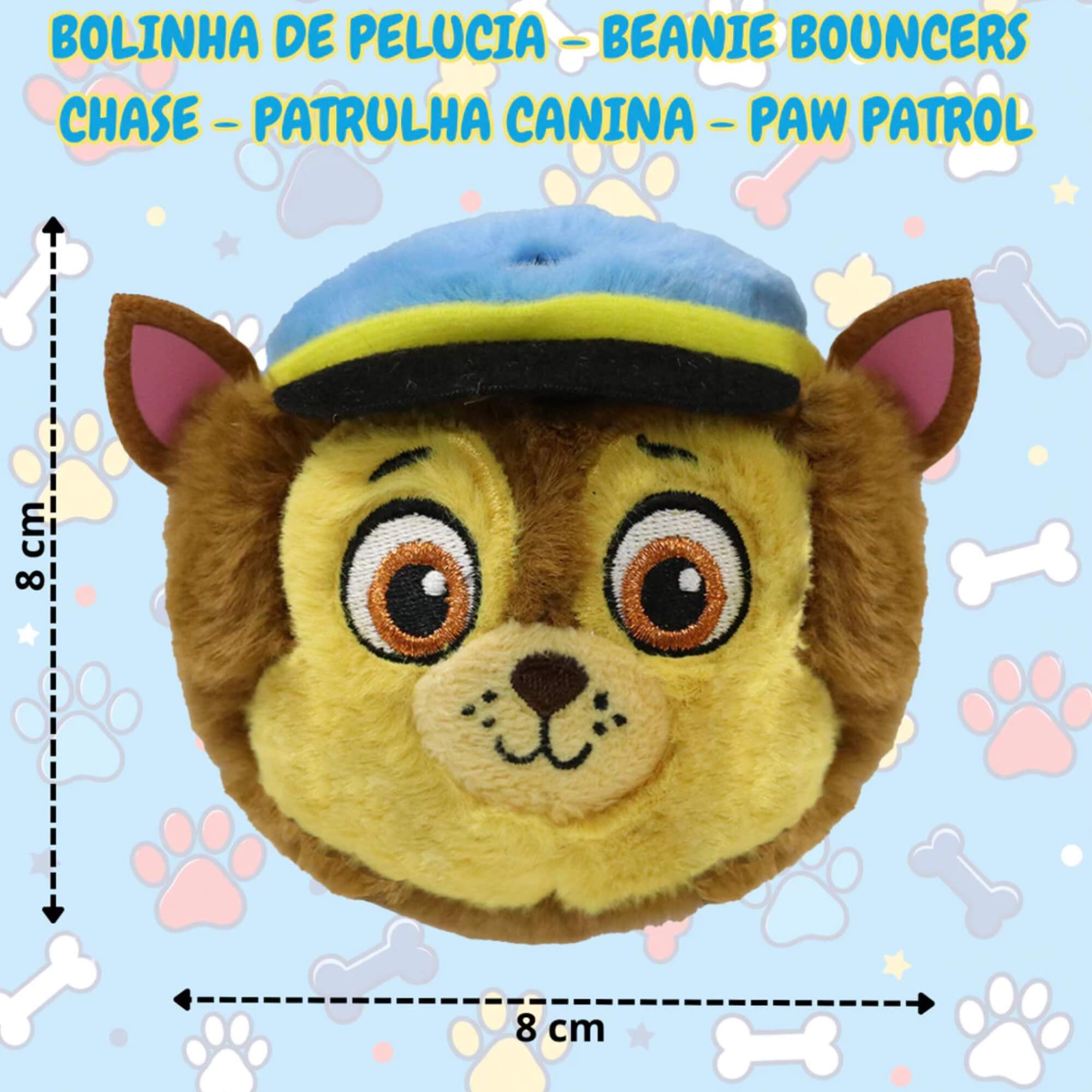 Pelúcia Patrulha Canina Paw Beanie Bouncers Bolinha Pula 10cm Sortida e Unitária Toyng - 065009