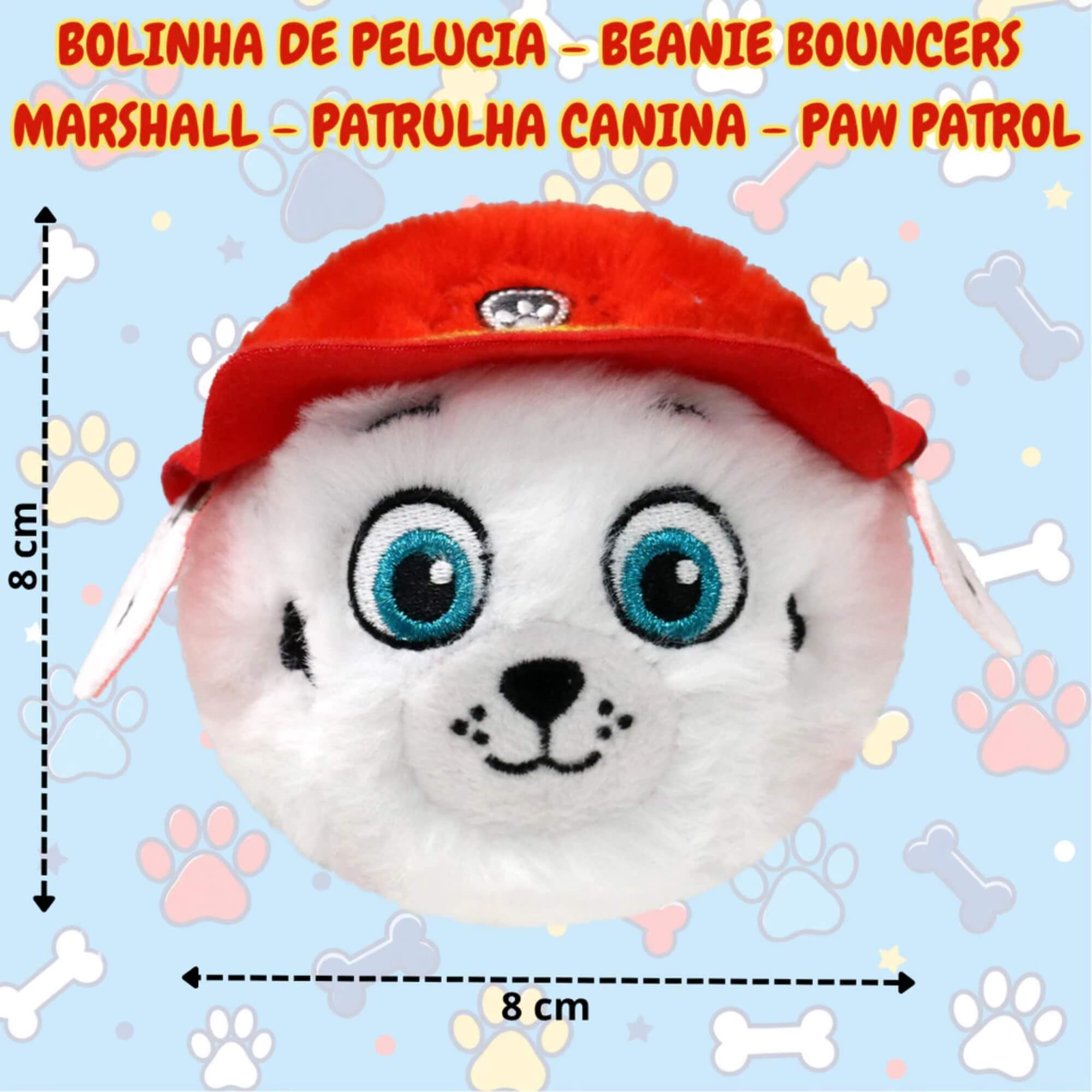 Pelúcia Patrulha Canina Paw Beanie Bouncers Bolinha Pula 10cm Sortida e Unitária Toyng - 065009