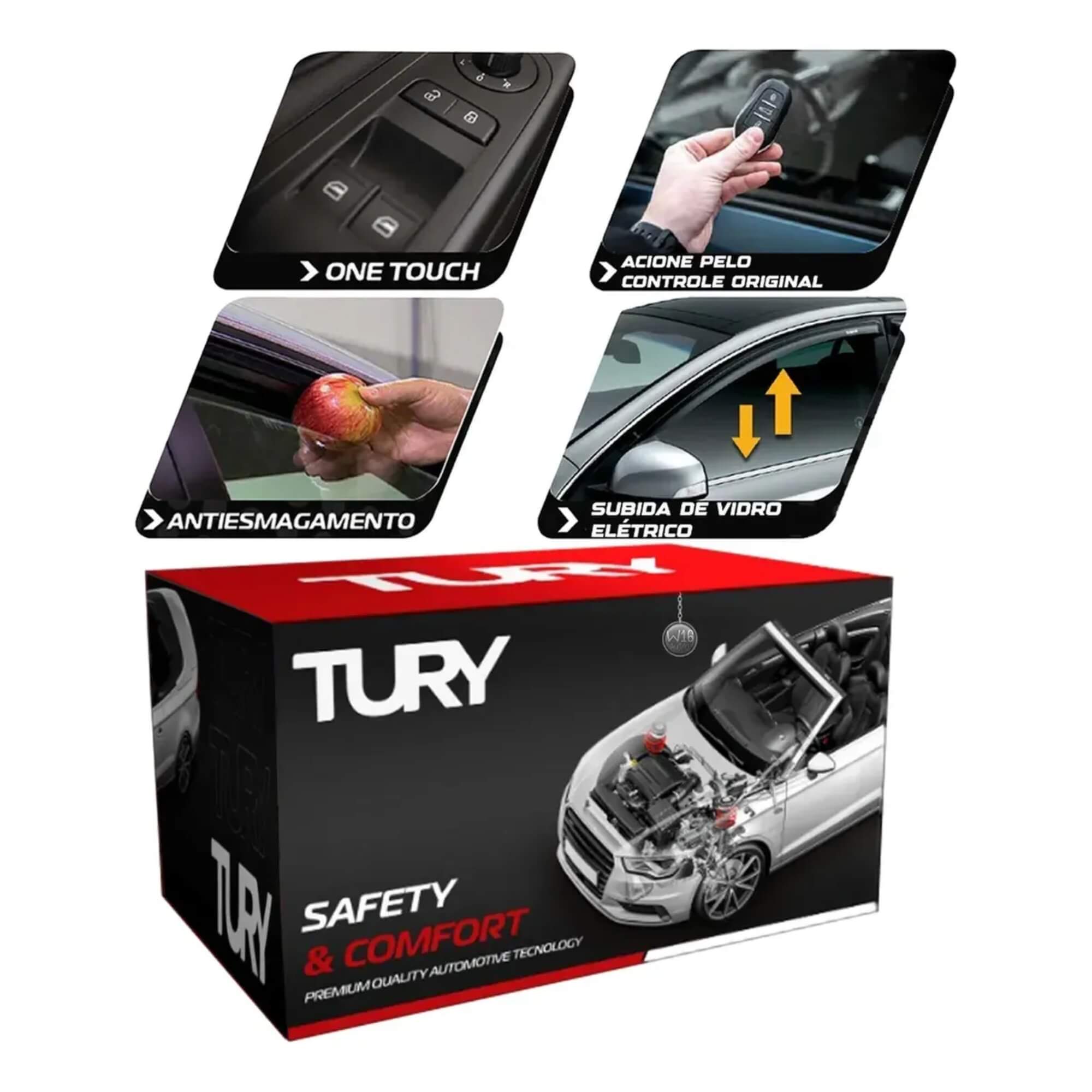 Módulo Automação de Vidros Elétricos compatível c/ Wr-v 2025/2026 Tury - PRO4.78CE