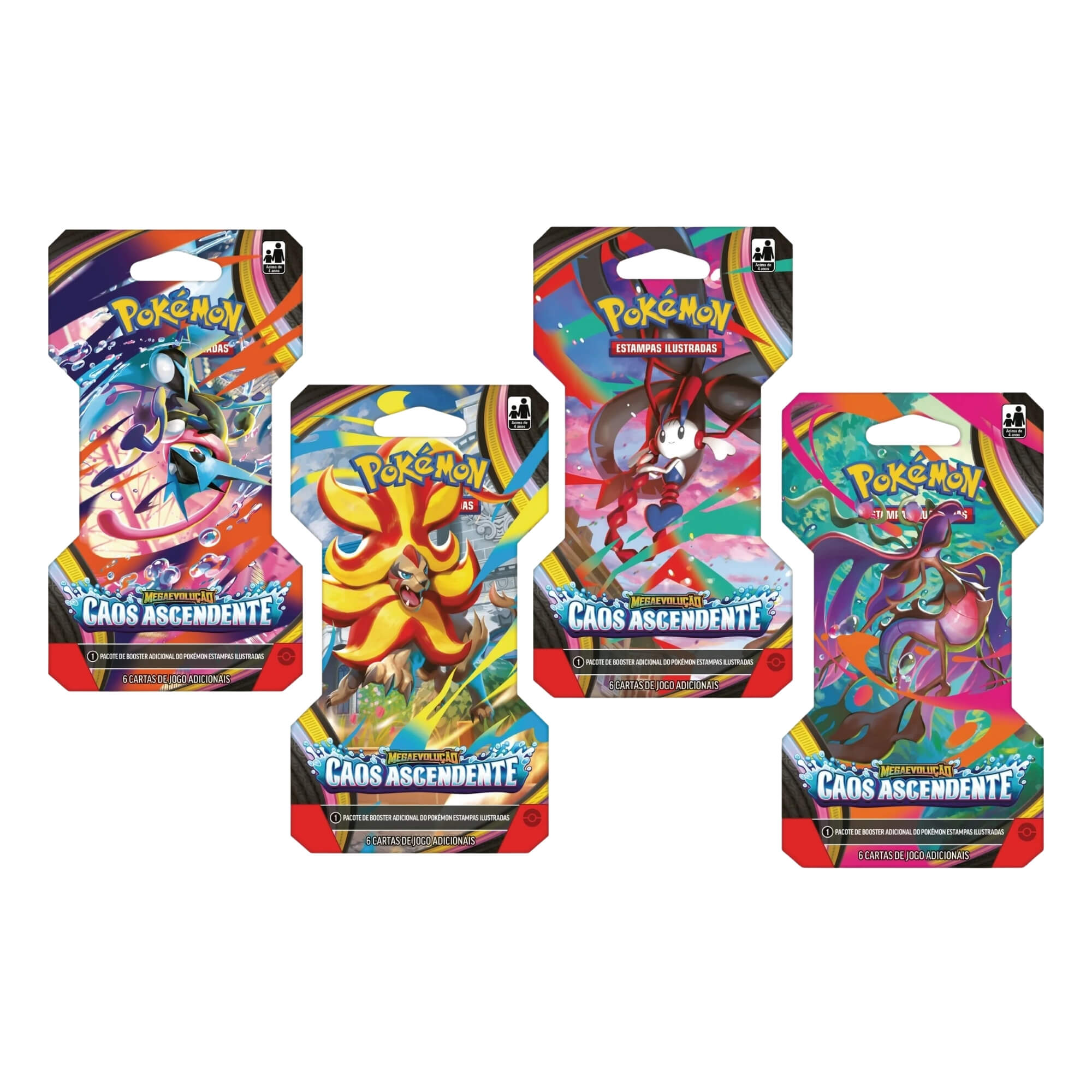 Pokemon Blister Unitário ME04 Caos Ascendente (Caixa com 24 unidades) Copag - 36925