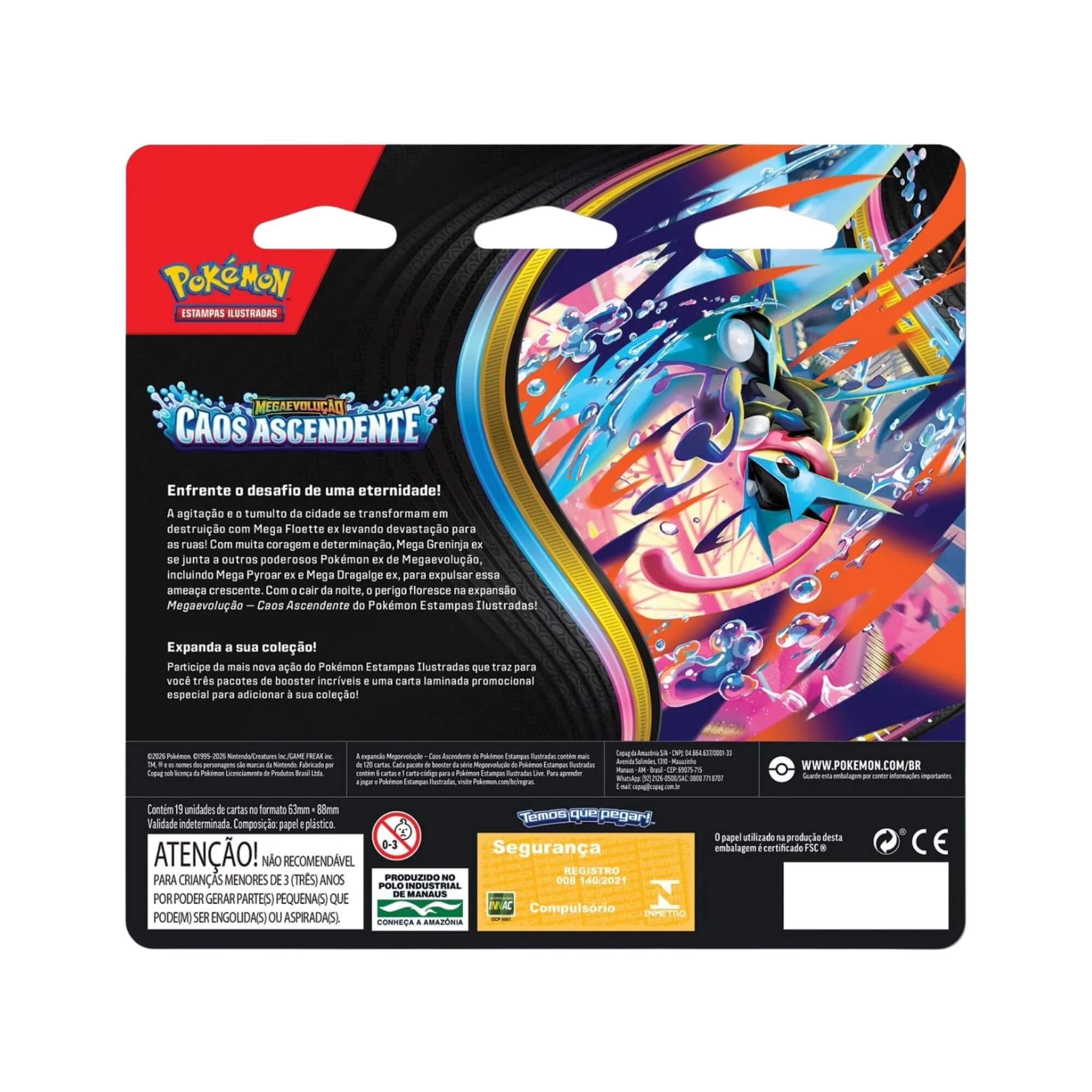 Pokemon Blister Triplo ME04 Caos Ascendente - Charmeleon Copag - 36928 unitario