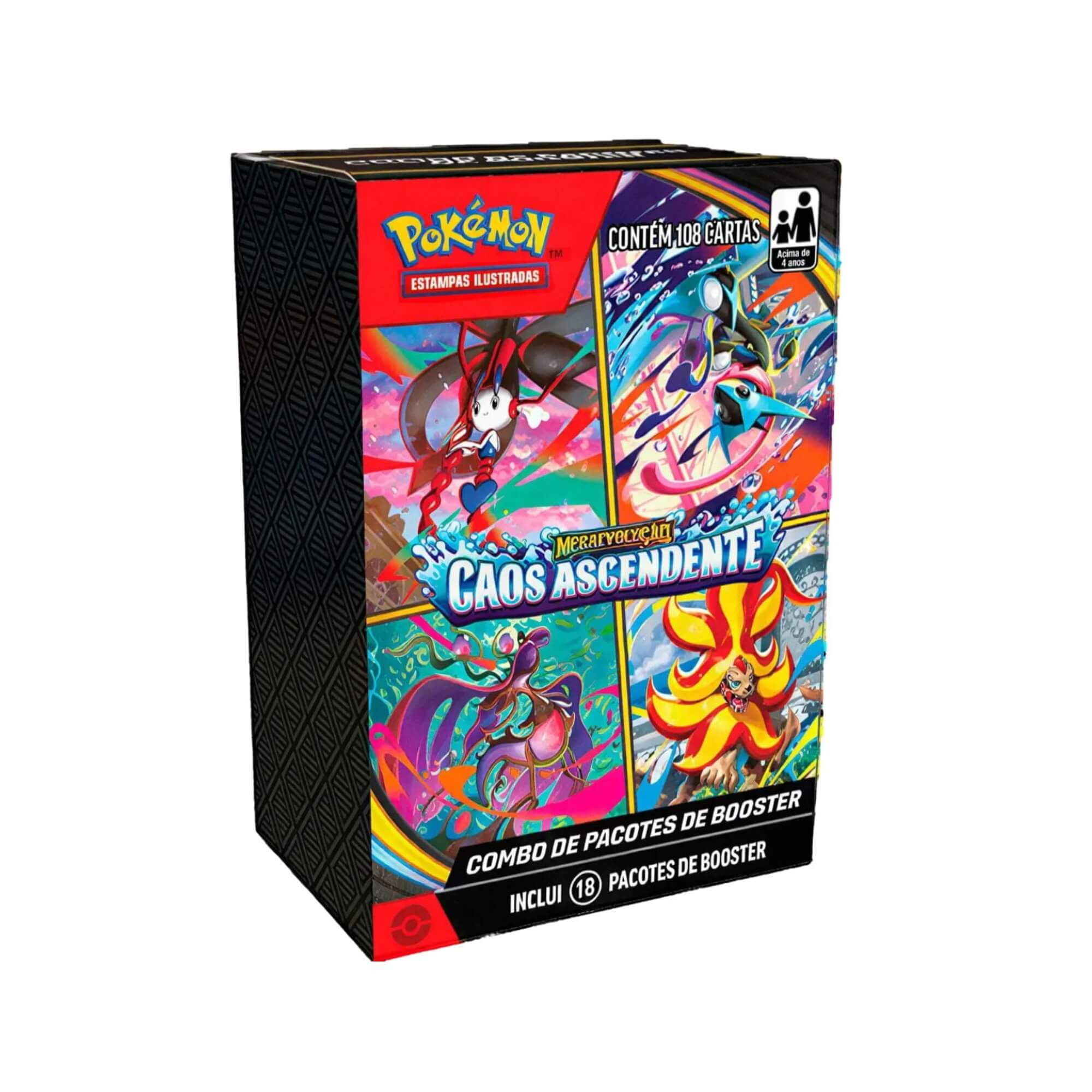 Pokemon Megaevolução 04 Combo de Booster Caos Ascendente Copag - 36945