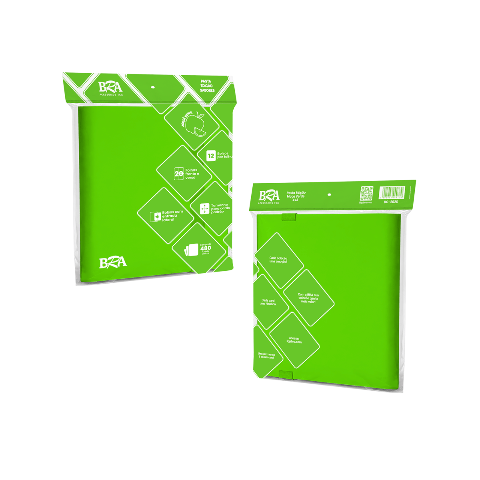 Pasta Sabores 4X3 Verde 20 Folhas 480 Cartas BRA - BC-2026