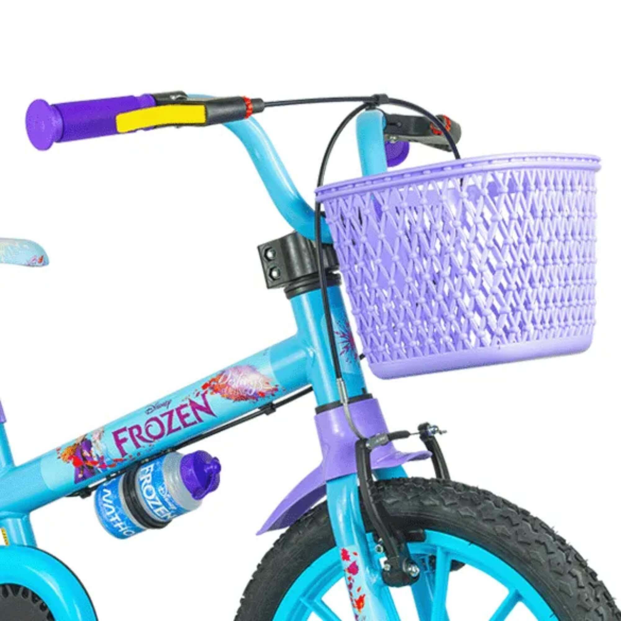 COMP Kit Bicicleta Infantil Aro 16" Frozen 02 Disney Nathor + Camiseta Frozen UV 50+