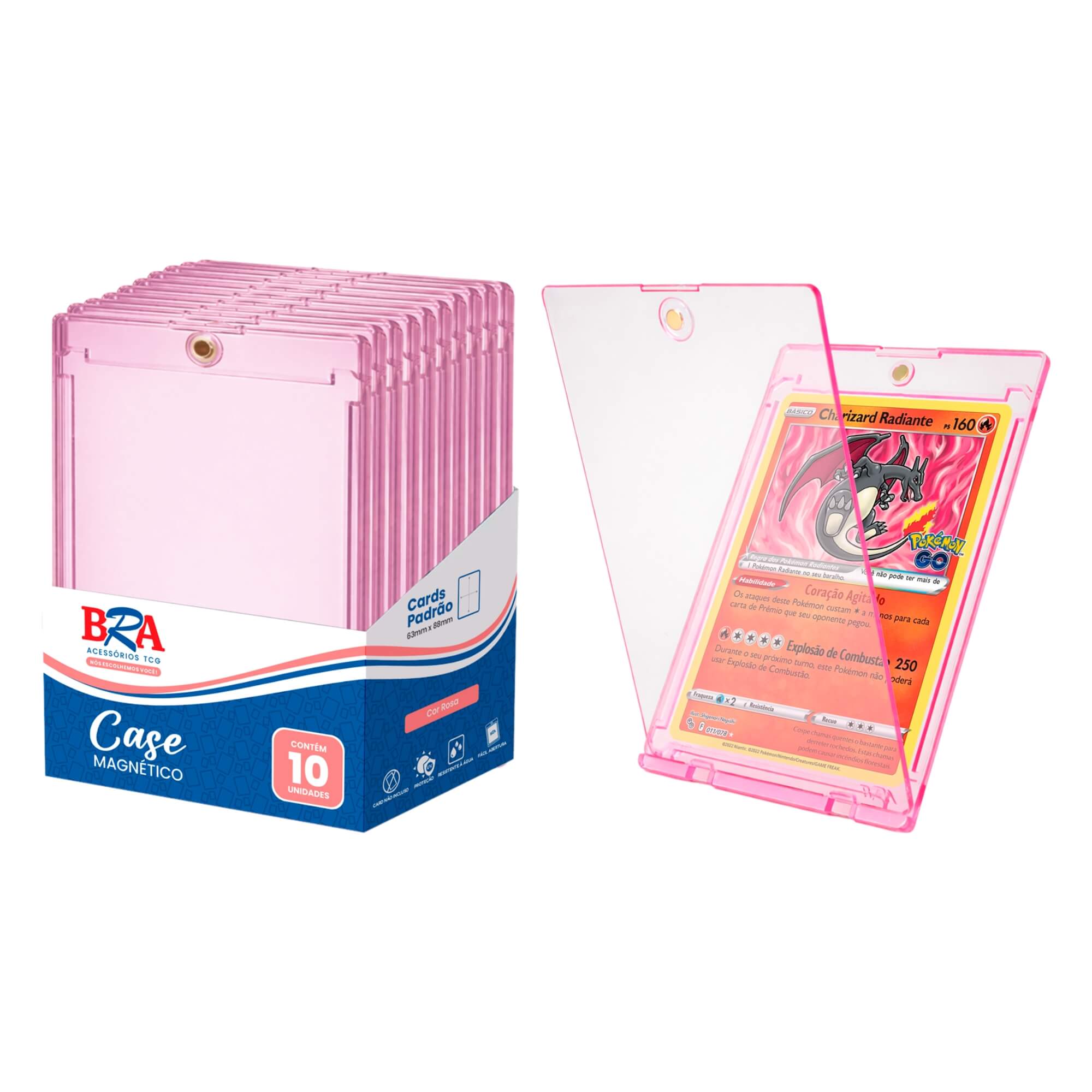 Case Magnético para TCG Rosa 10 Unidades 4mm BRA - BC-3044