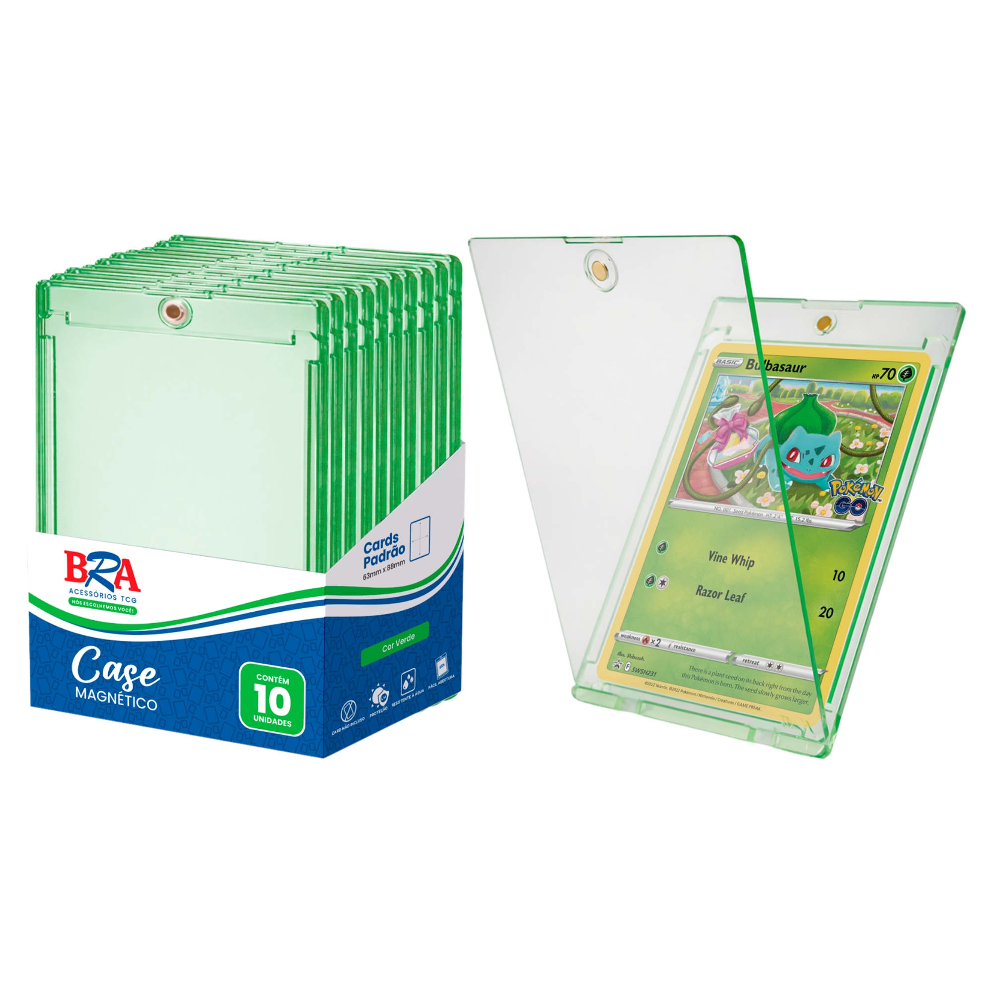 Case Magnético para TCG Verde 10 Unidades 4mm BRA - BC-3046