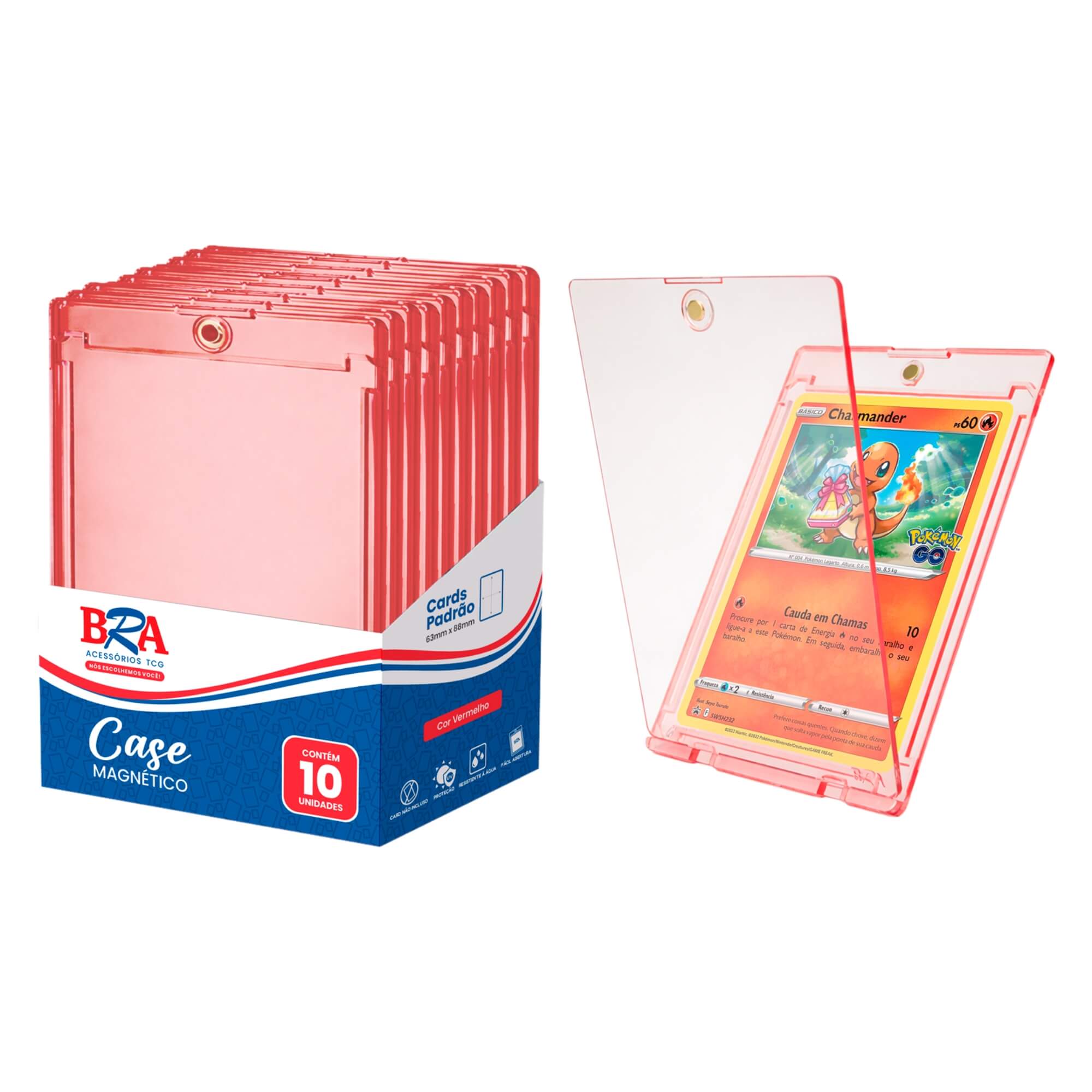Case Magnético para TCG Vermelho 10 Unidades 4mm BRA - BC-3041