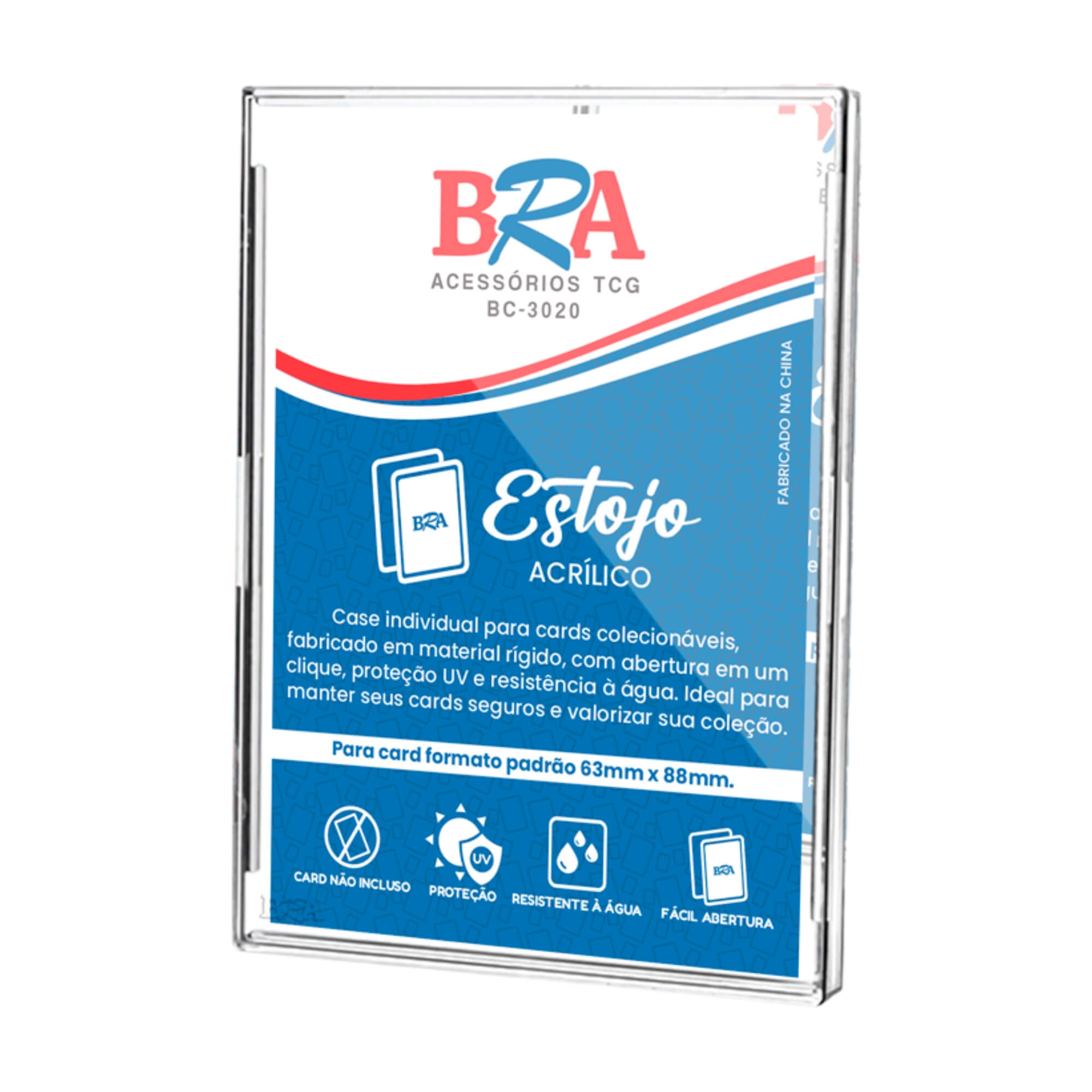 Estojo Acrílico Protetor de Cartas TCG Transparente Unitário BRA - BC-3010