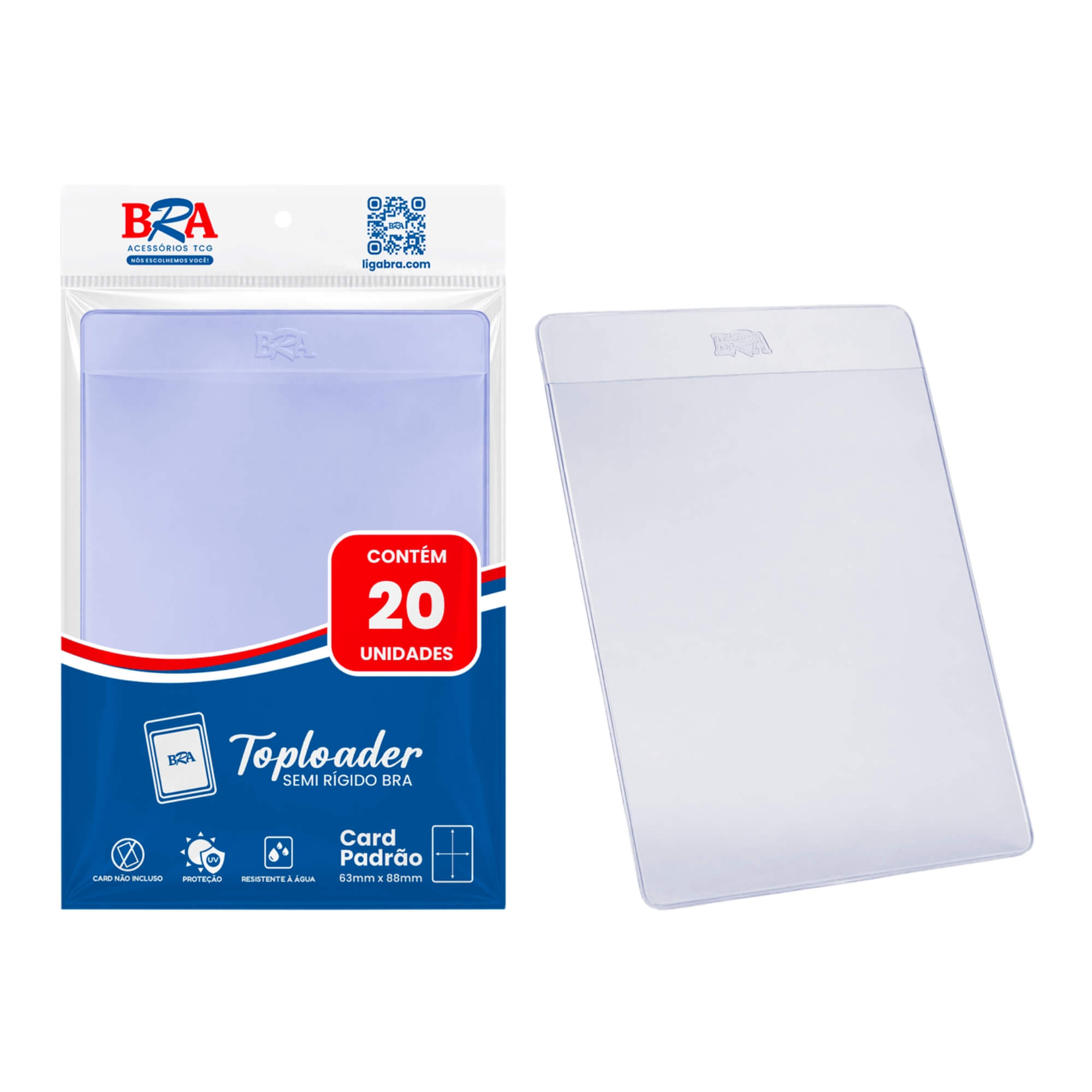Toploader Semi Rígido TCG Cards Transparente 20 Und BRA - BC-4030