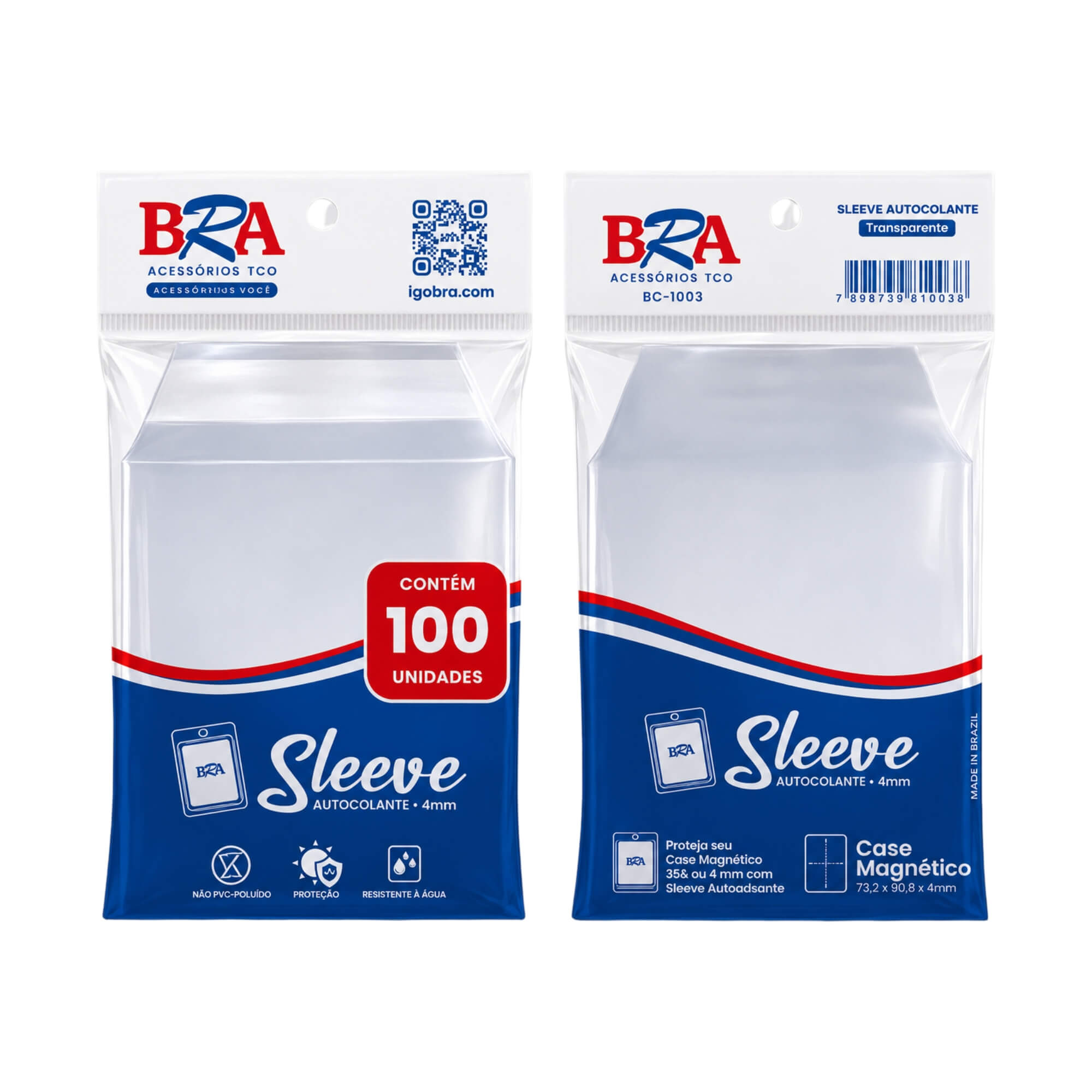 Sleeve Autocolante para TCG Case Magnético 4mm 100 Unidades BRA - BC-1002