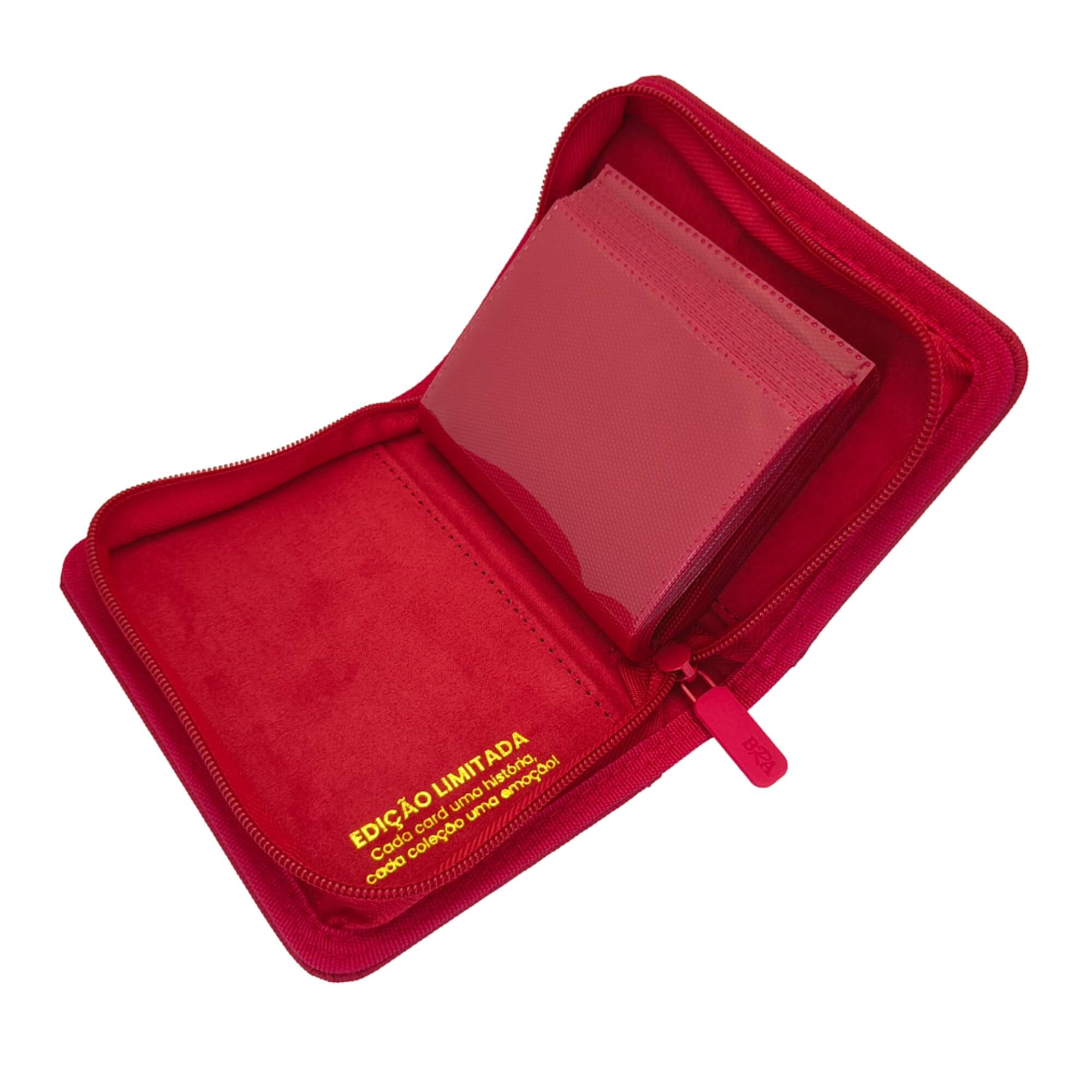 Pasta Premium 1x1 com 30 Folhas para 60 Cartas Vermelha BRA - BC-2071